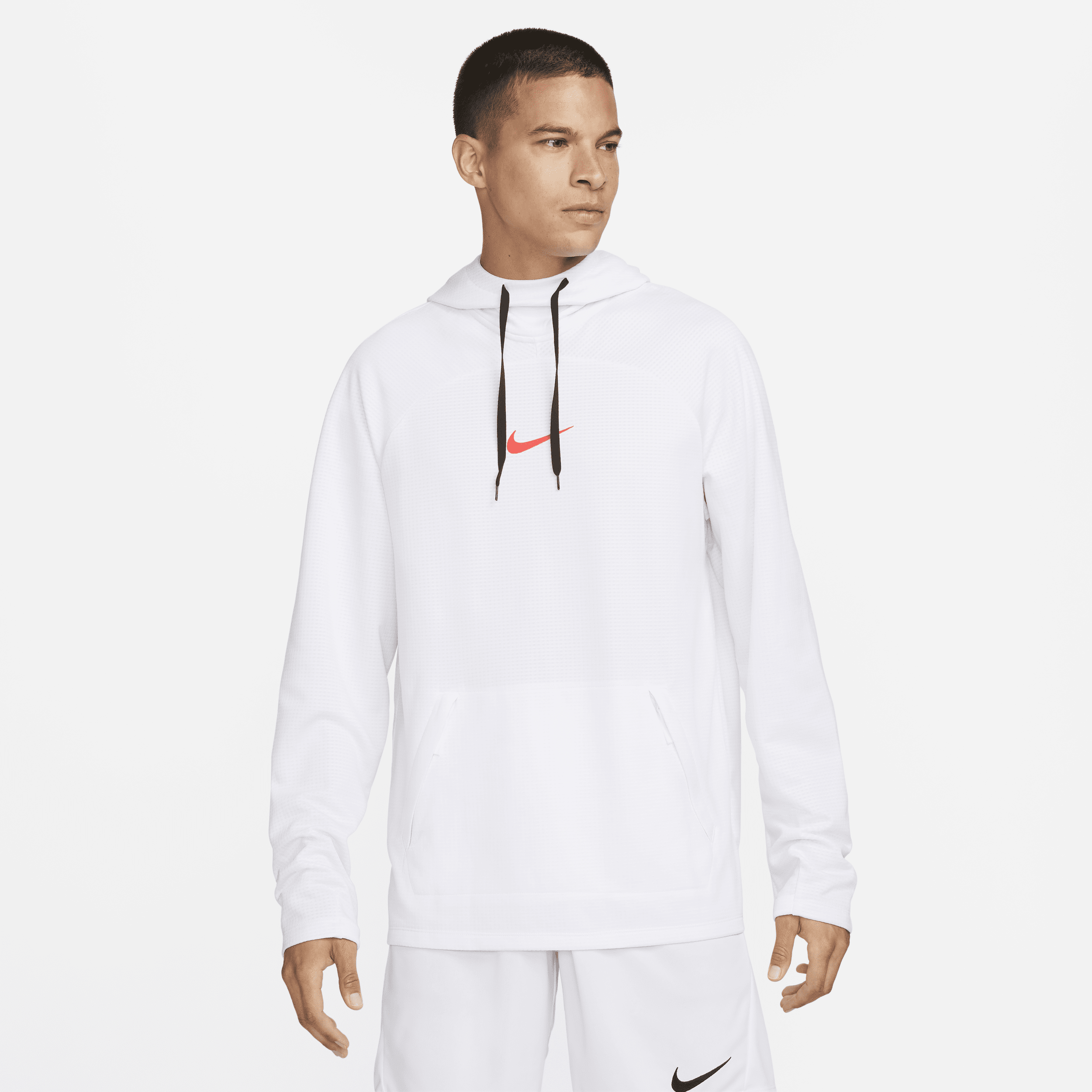 Langærmet Nike Academy Dri-FIT-fodboldtrøje med hætte til mænd - hvid
