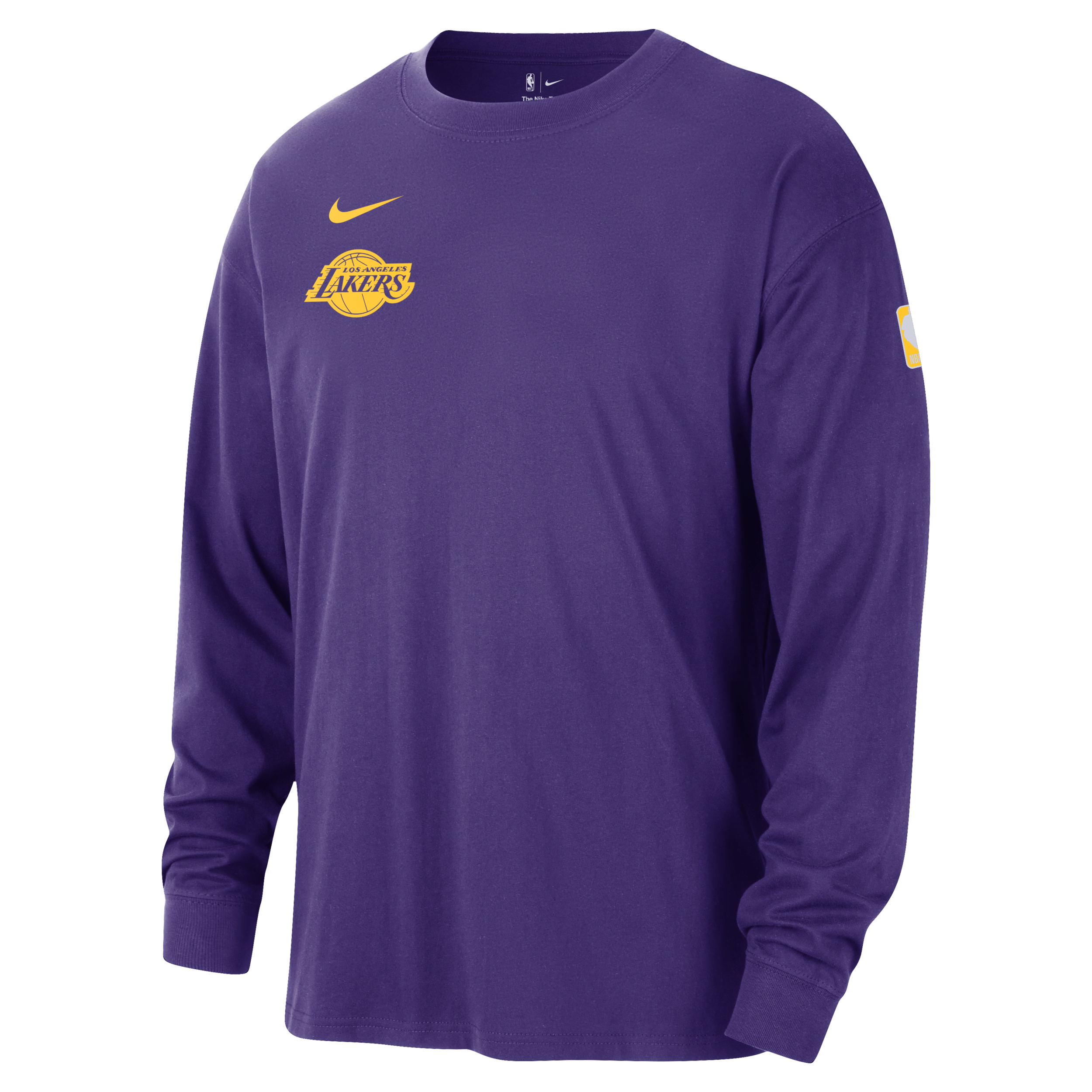 Langærmet Los Angeles Lakers Courtside Nike NBA Max90-T-shirt til mænd - lilla