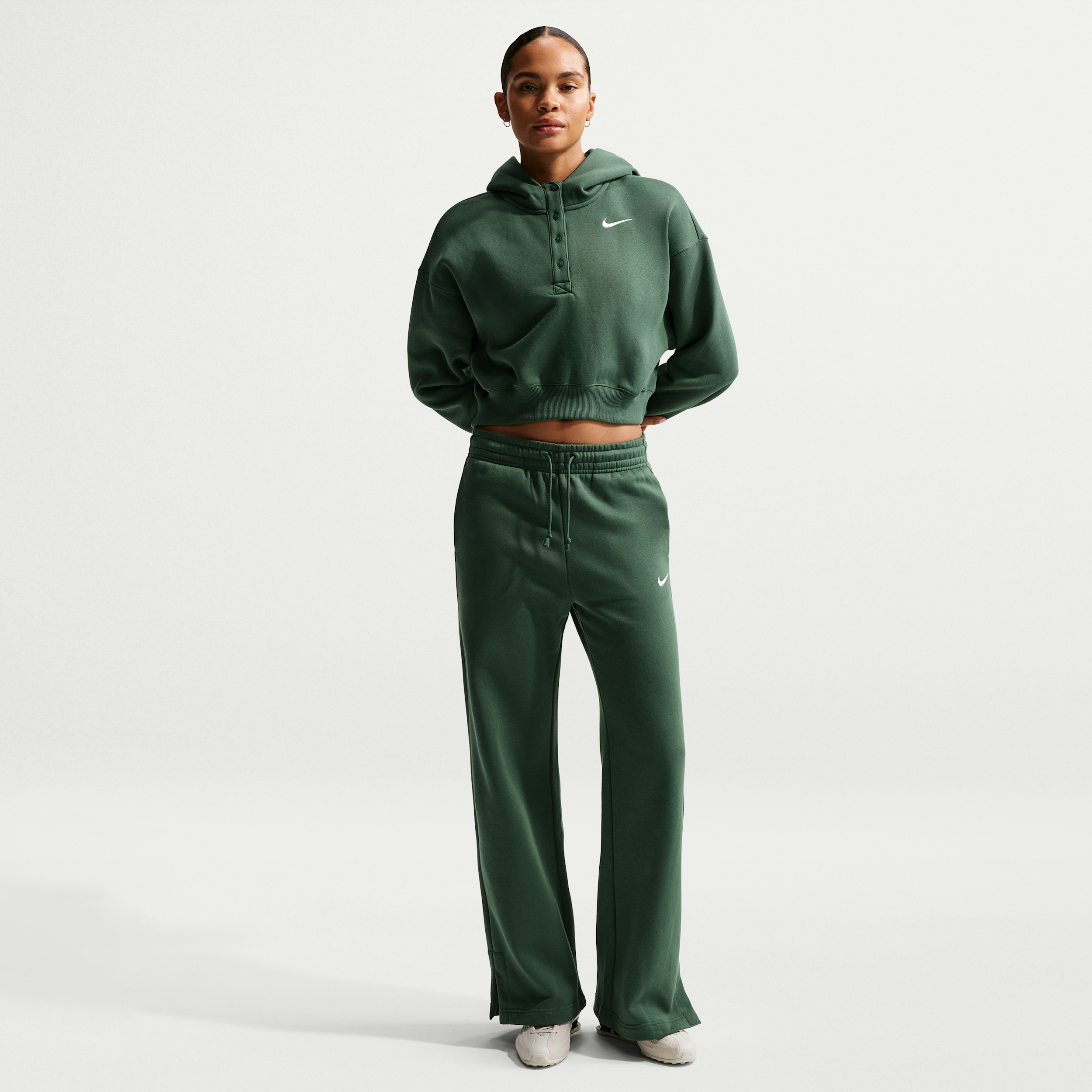 Nike Phoenix Fleece Women's Oversized Cropped Henley Hoodie