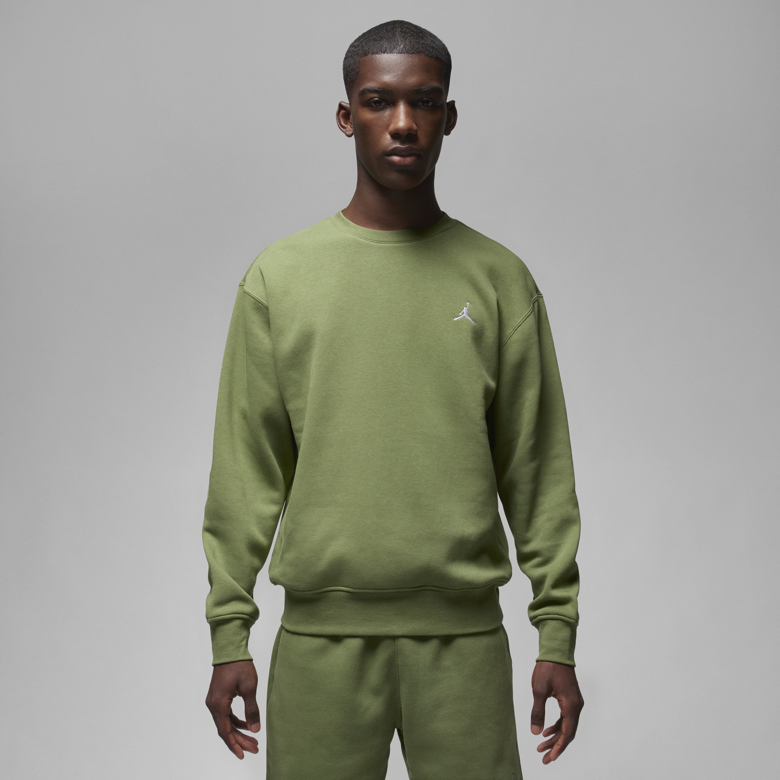 Jordan Brooklyn Fleece-sweatshirt med rund hals til mænd - grøn