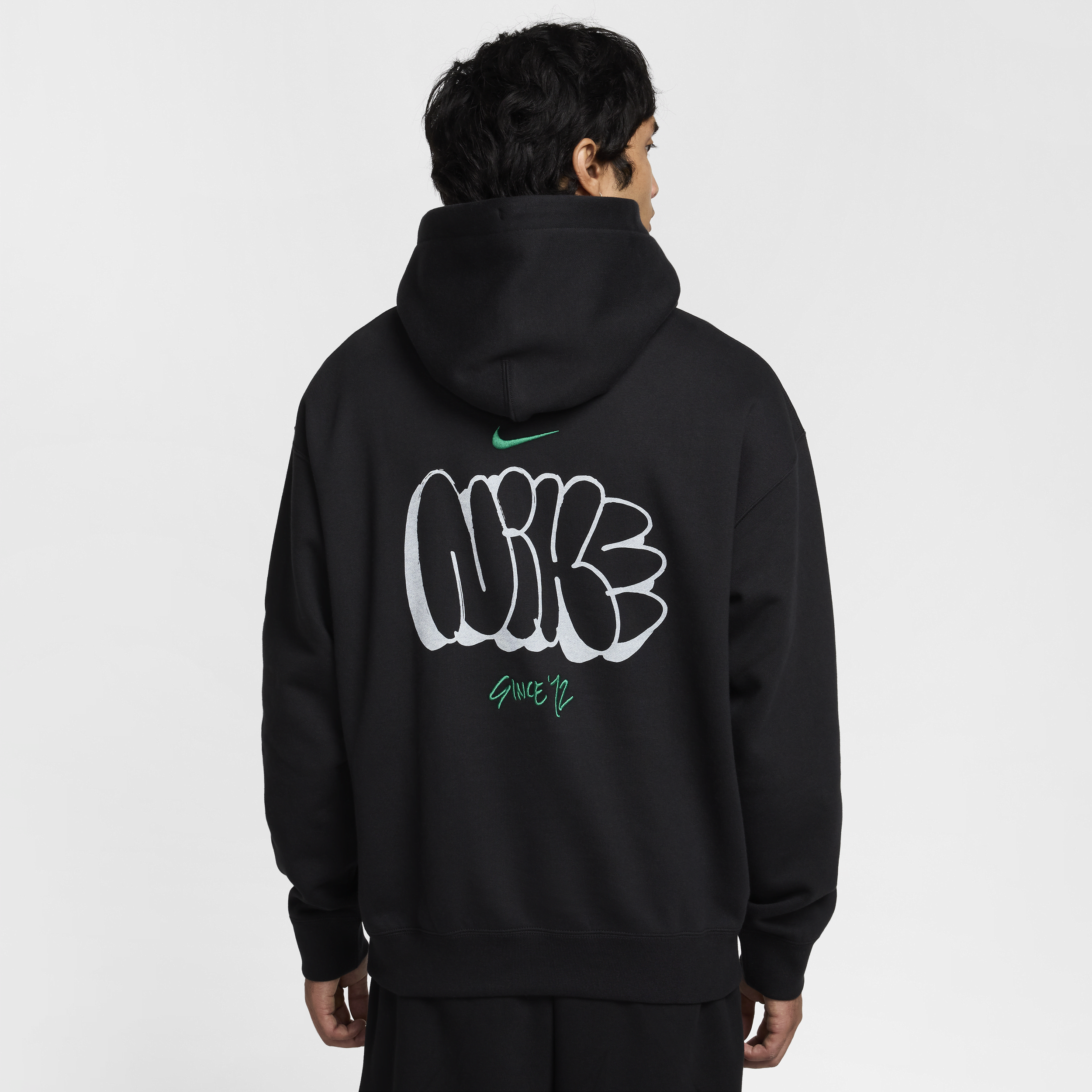 Nike Solo Swoosh Graffiti Hoodie, Black | HQ4181-010 | FOOTY.COM