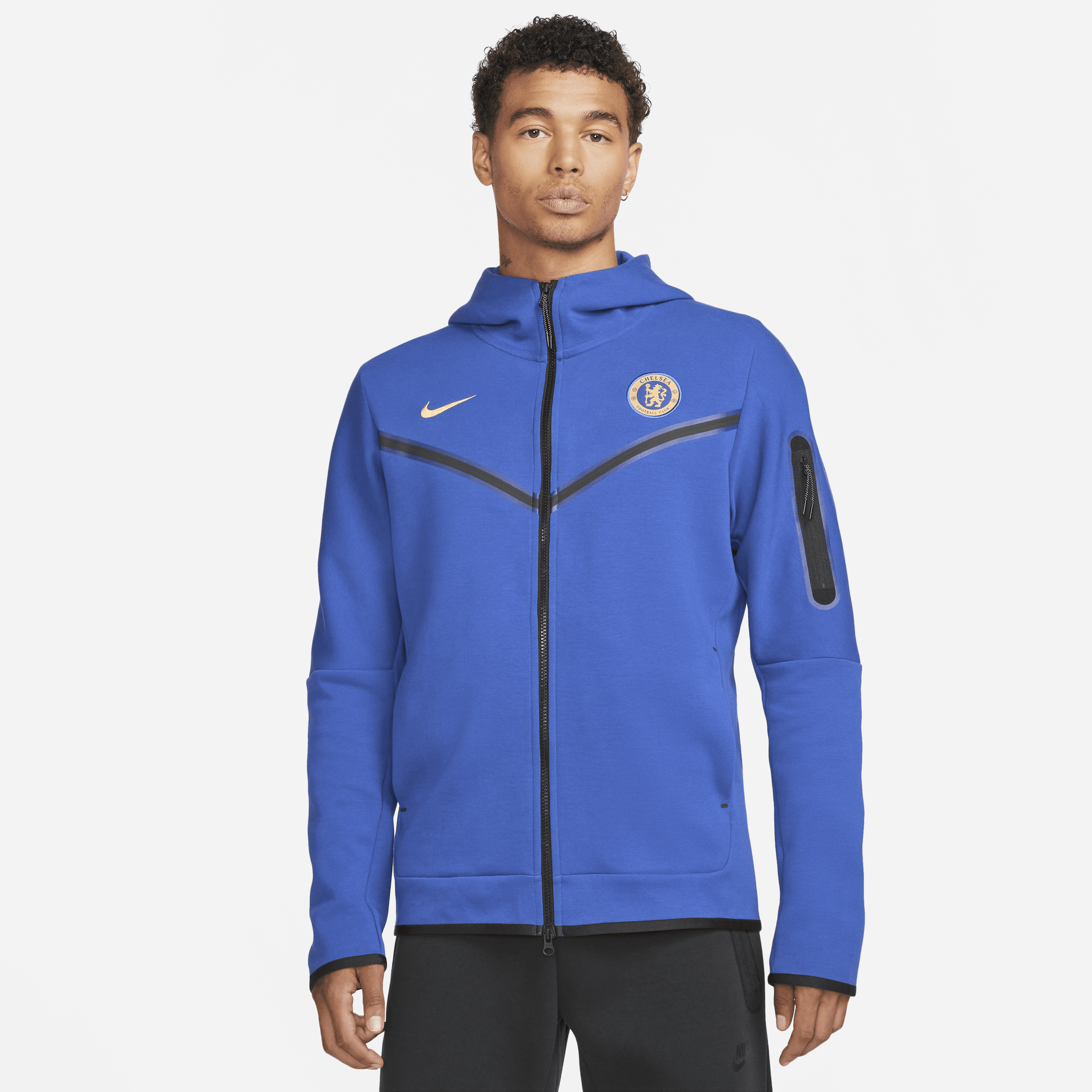 Felpa con cappuccio e zip a tutta lunghezza Nike Chelsea FC Tech Fleece Windrunner – Uomo - Blu