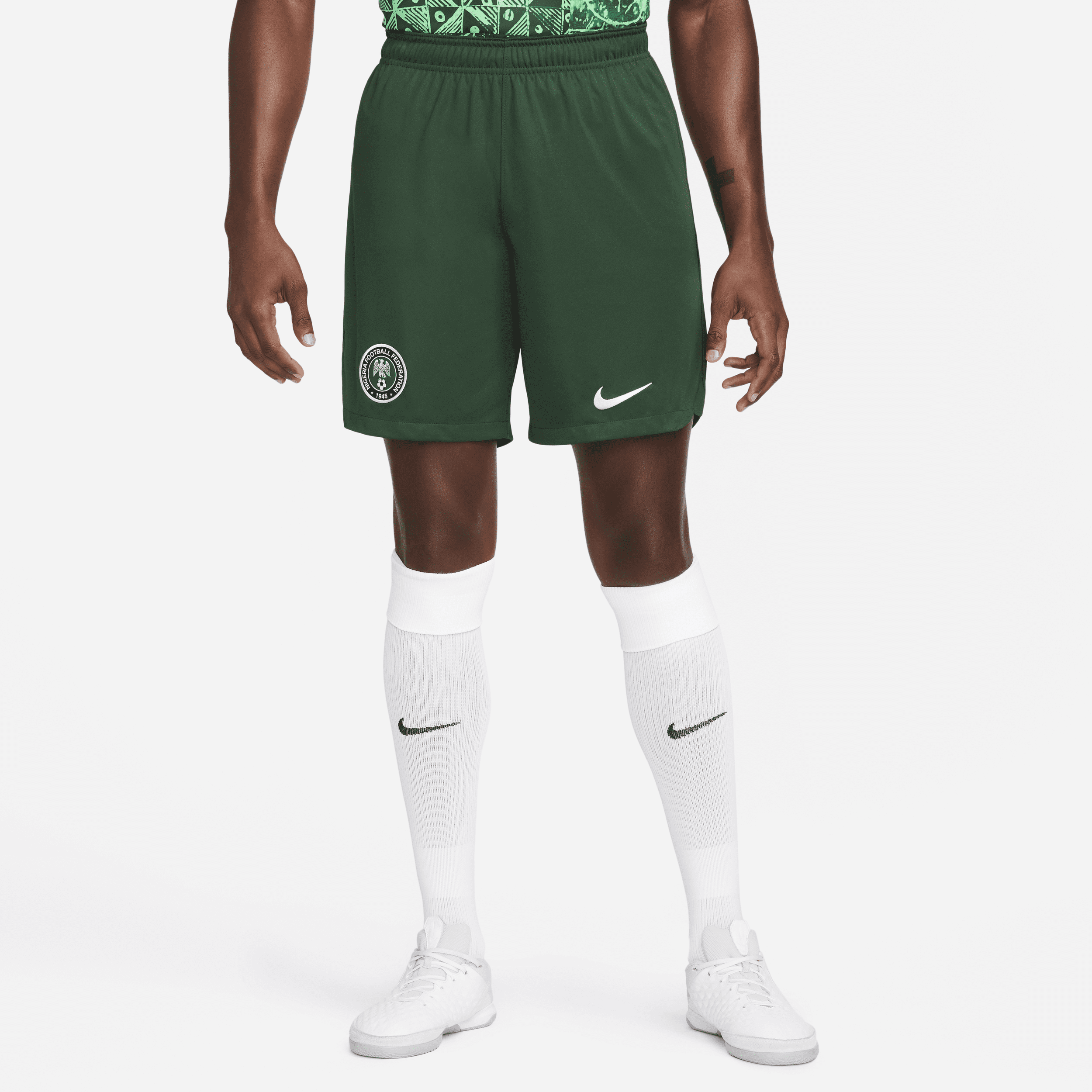 Nigeria 2022/23 Stadium Home/Away Nike Dri-FIT-fodboldshorts til mænd - grøn
