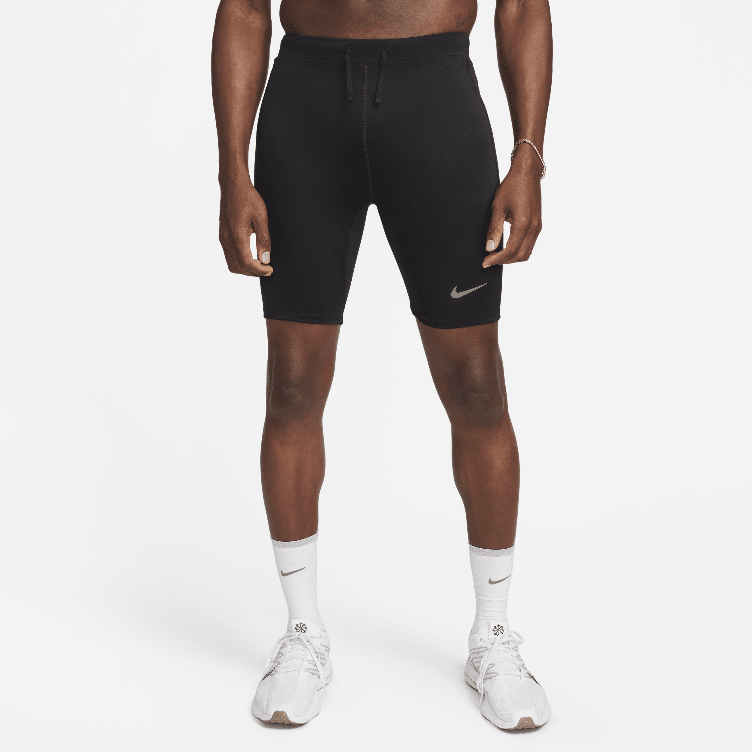 Nike Fast halflange hardlooptights met Dri-FIT en binnenbroek voor heren - Zwart