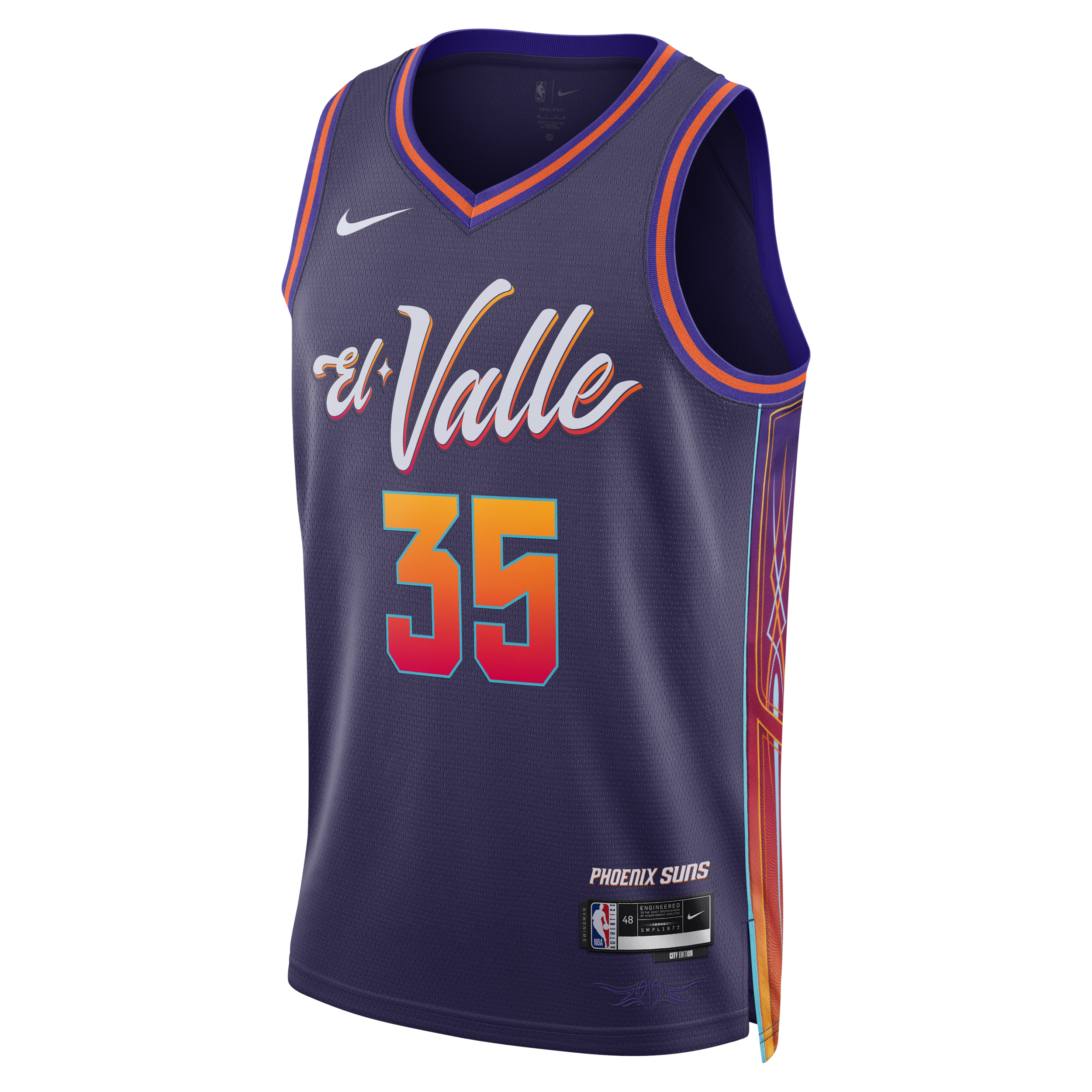 Maglia Kevin Durant Phoenix Suns City Edition 2023/24 Swingman Nike Dri-FIT NBA – Uomo - Viola