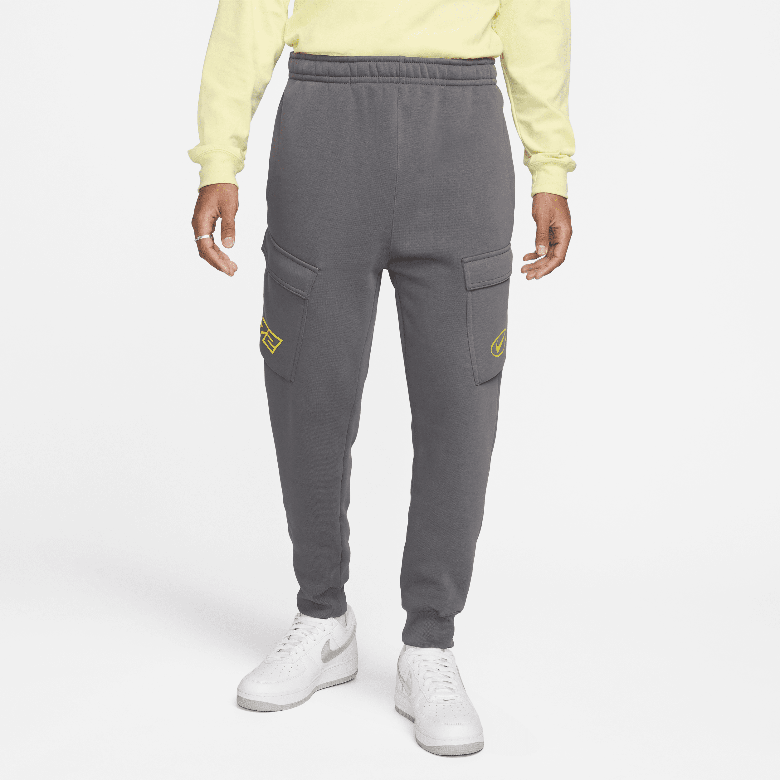Nike Sportswear-cargobukser i fleece til mænd - grå