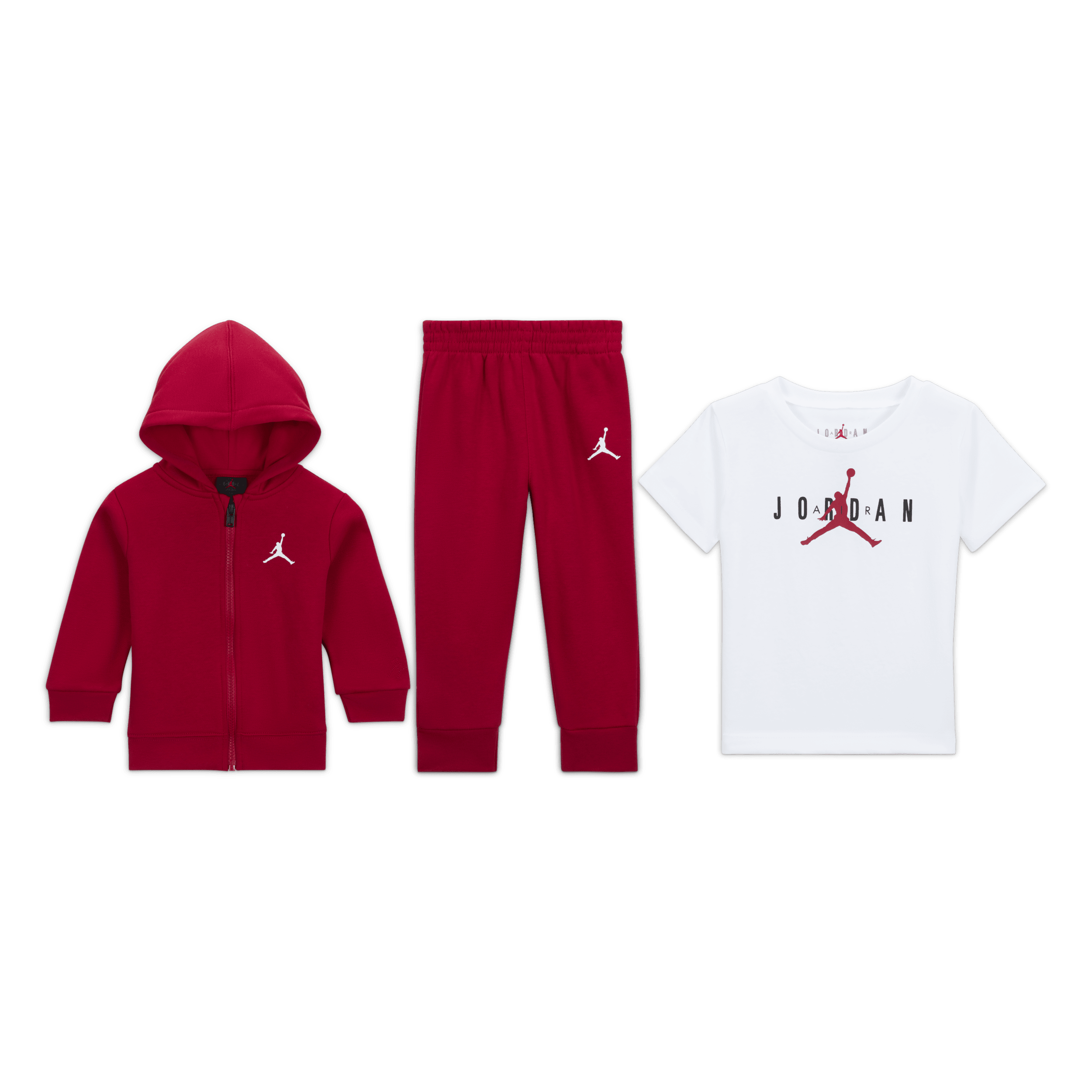 Nike Completo in 3 pezzi Jordan Essentials 3-Piece Full-Zip Boxed Set – Bebè - Rosso