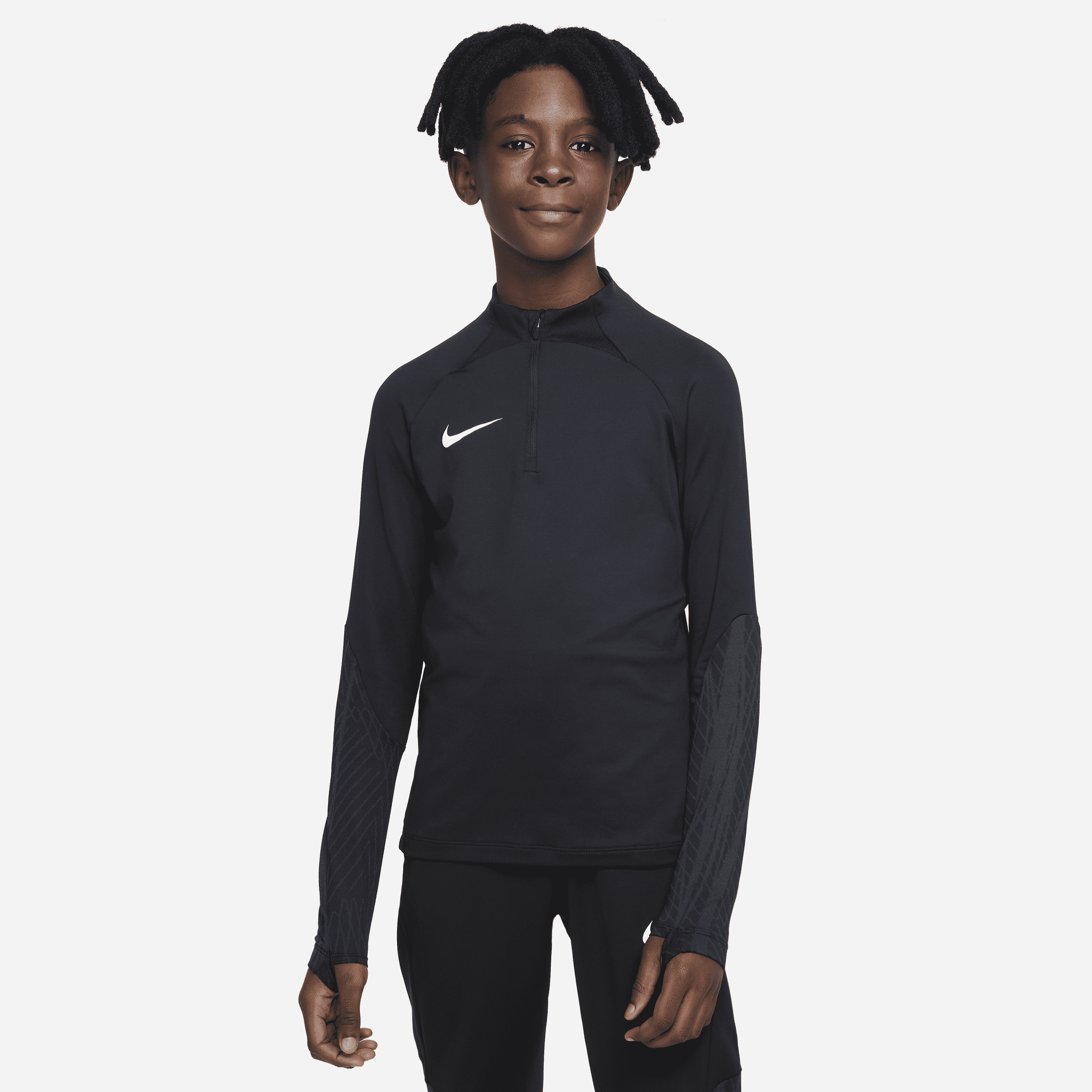 Nike Dri-FIT Strike-fodboldtræningstrøje til større børn - sort
