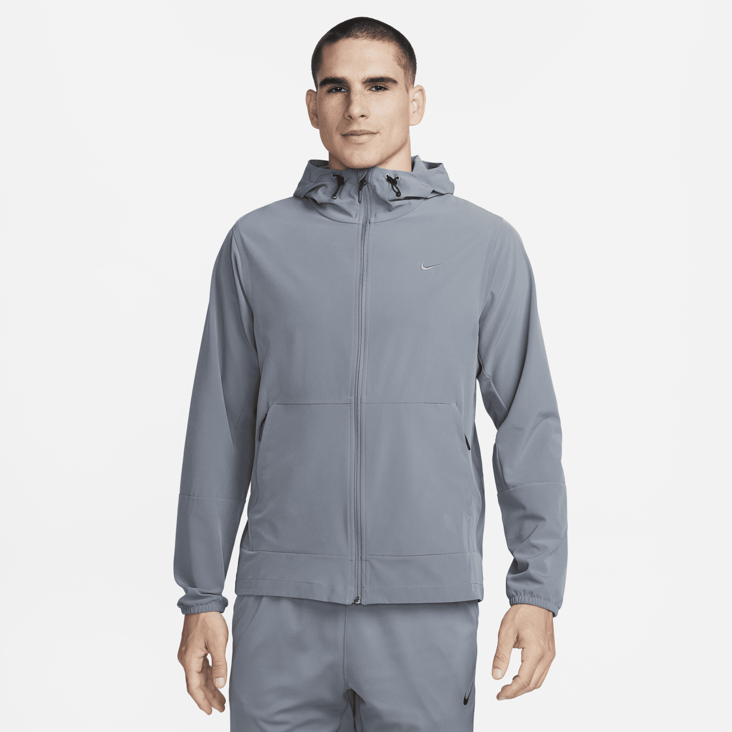 Vandafvisende alsidig Nike Unlimited-jakke med hætte til mænd - grå