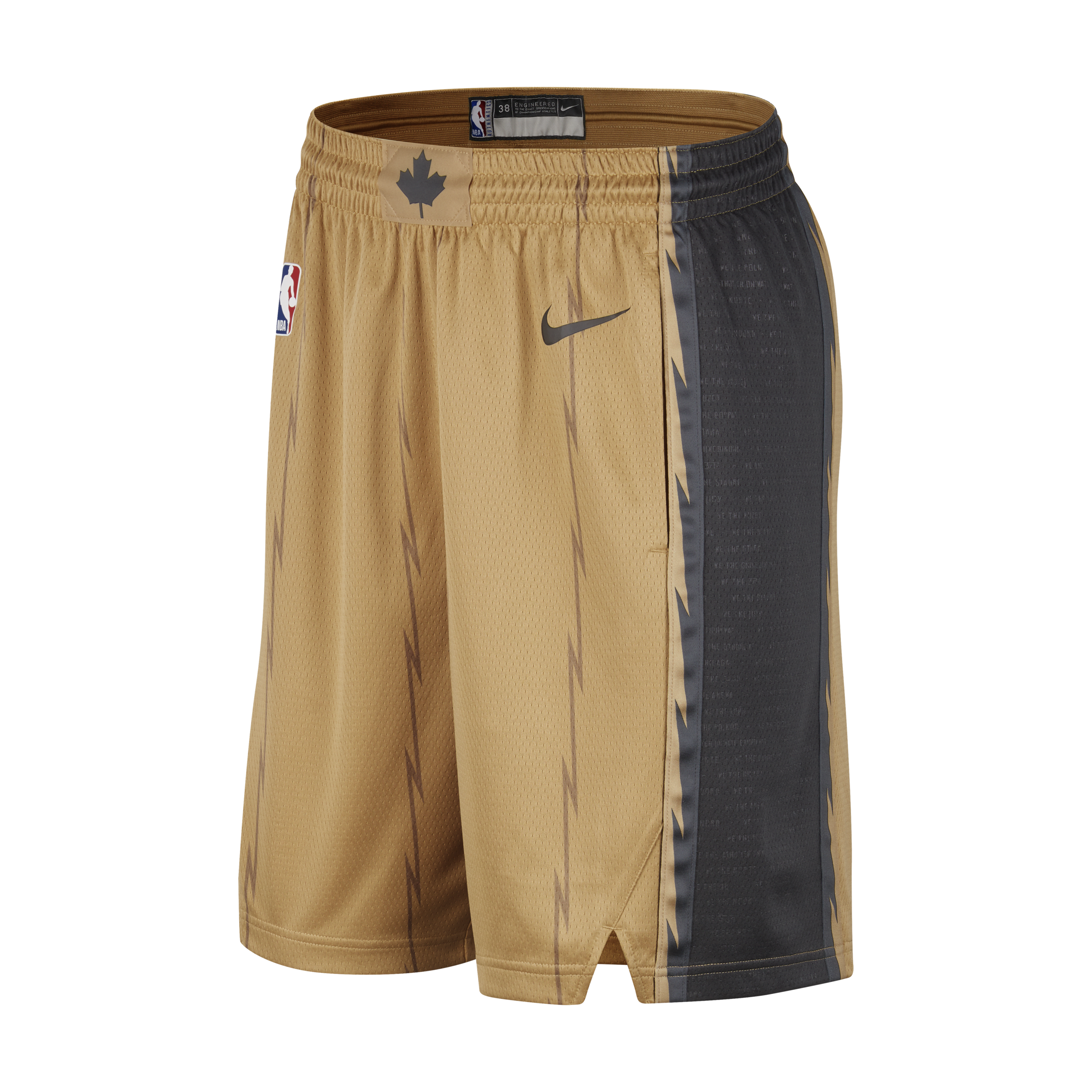 Toronto Raptors 2023/24 City Edition Nike Dri-FIT NBA Swingman-shorts til mænd - brun