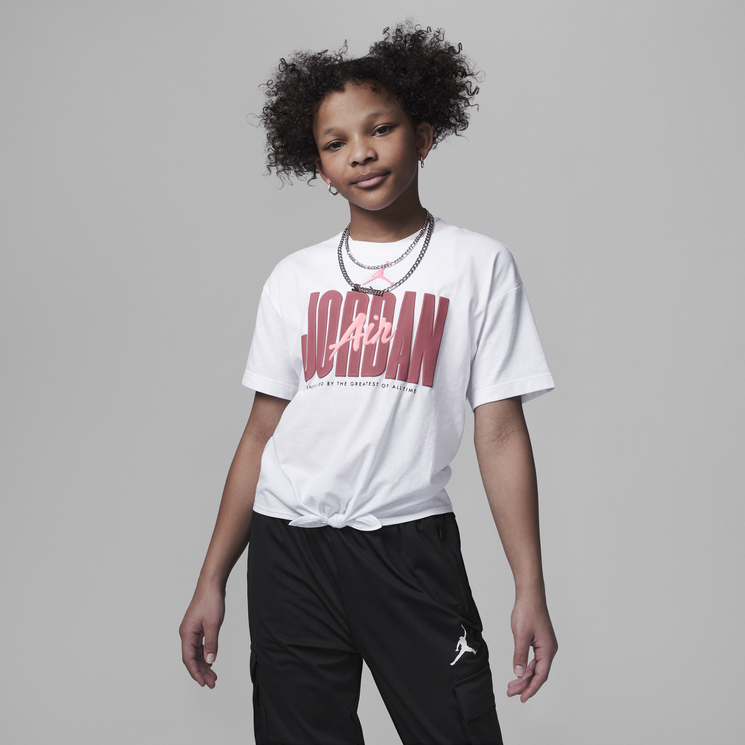 Jordan Greatness-T-shirt til større børn (piger) - hvid