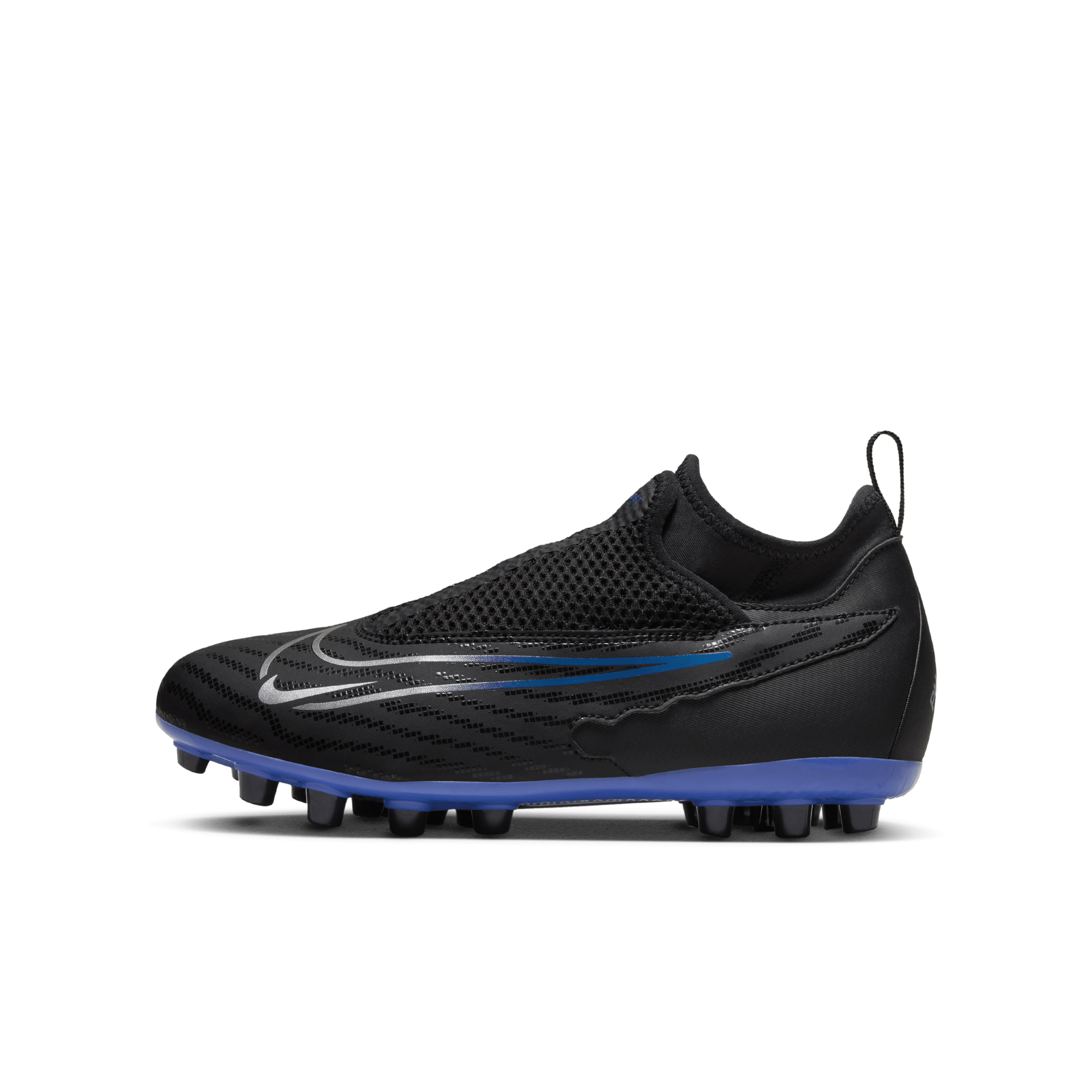 Nike Jr. Phantom GX Academy-fodboldstøvle (high-top) til kunstgræs til større børn - sort