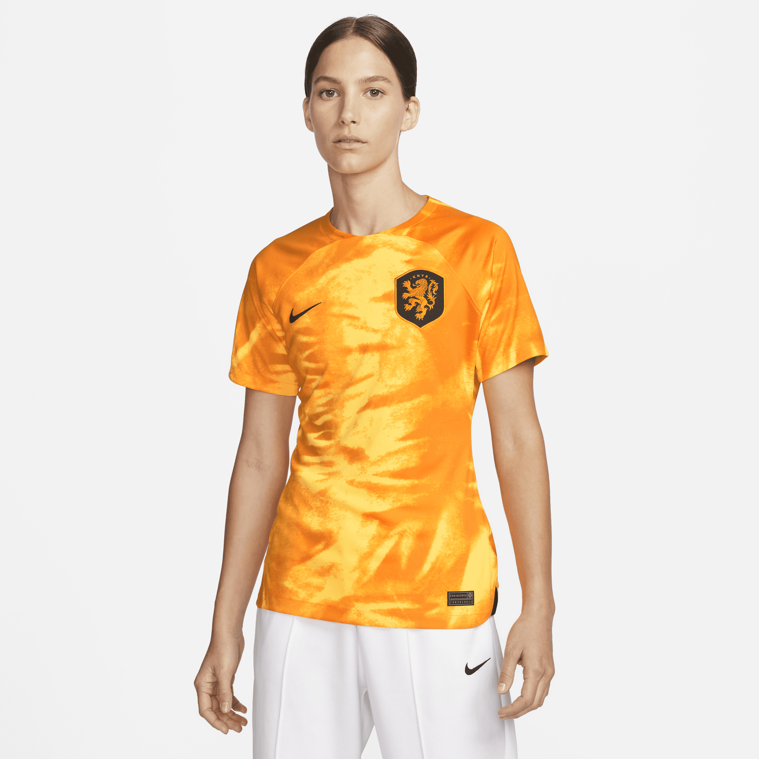Holland 2022/23 Stadium Home Nike Dri-FIT-fodboldtrøje til kvinder - Orange