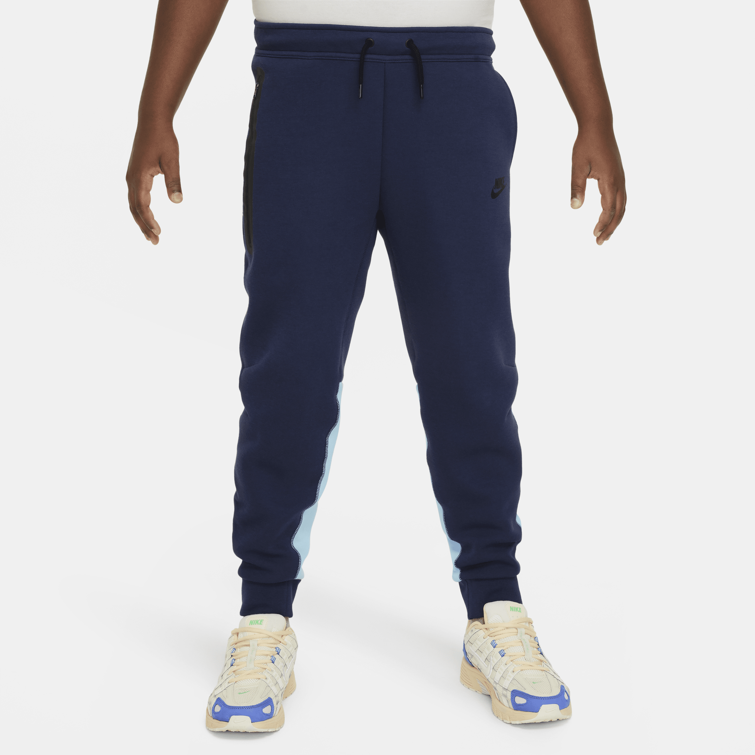 Nike Sportswear Tech Fleece-bukser (udvidet størrelse) til større børn (drenge) - blå