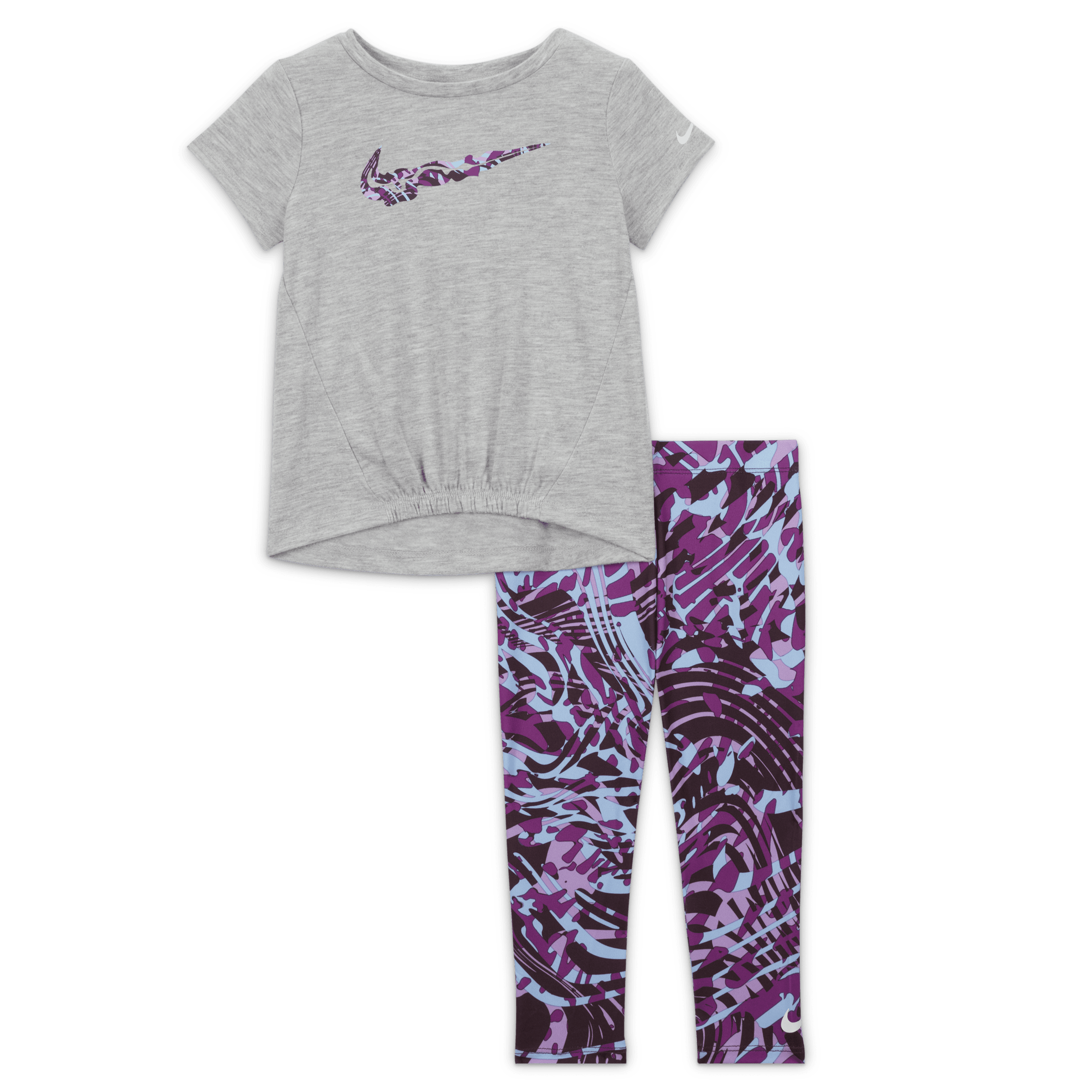 Nike Dri-FIT-leggingssæt med print til babyer (12-24 M) - lilla
