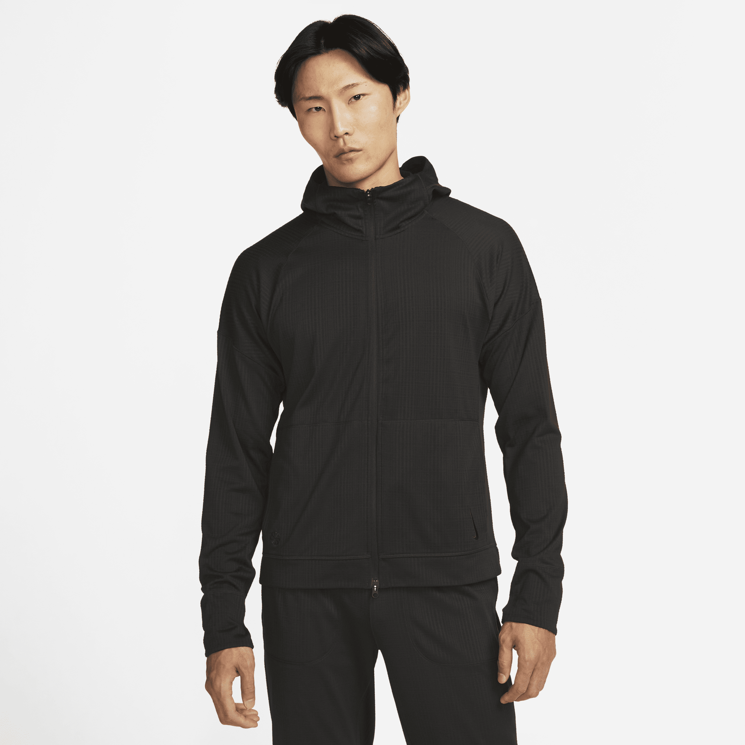 Nike Yoga Dri-FIT hoodie van jerseymateriaal met rits voor heren - Zwart