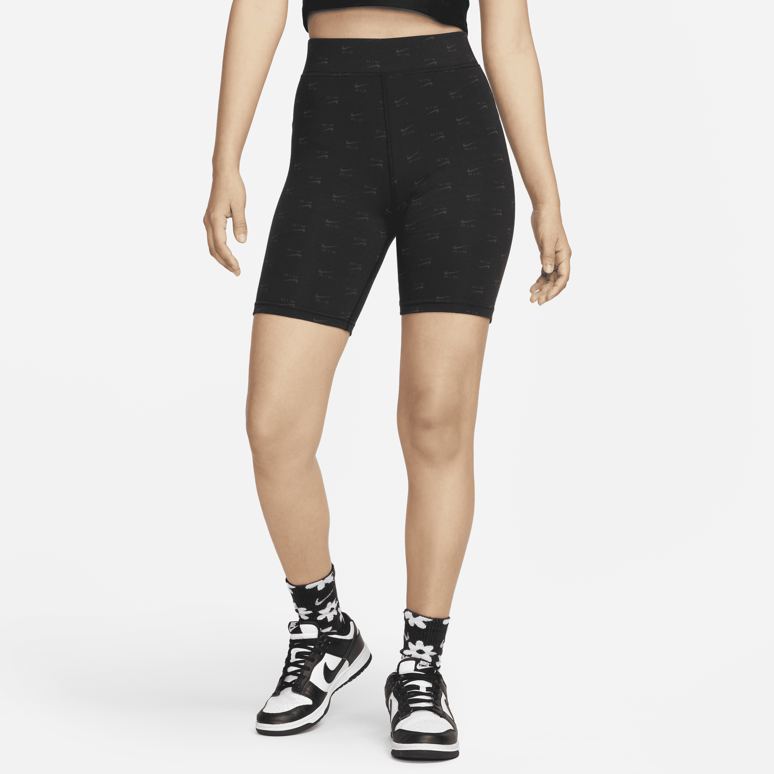 Nike Air-cykelshorts med høj talje til kvinder - sort
