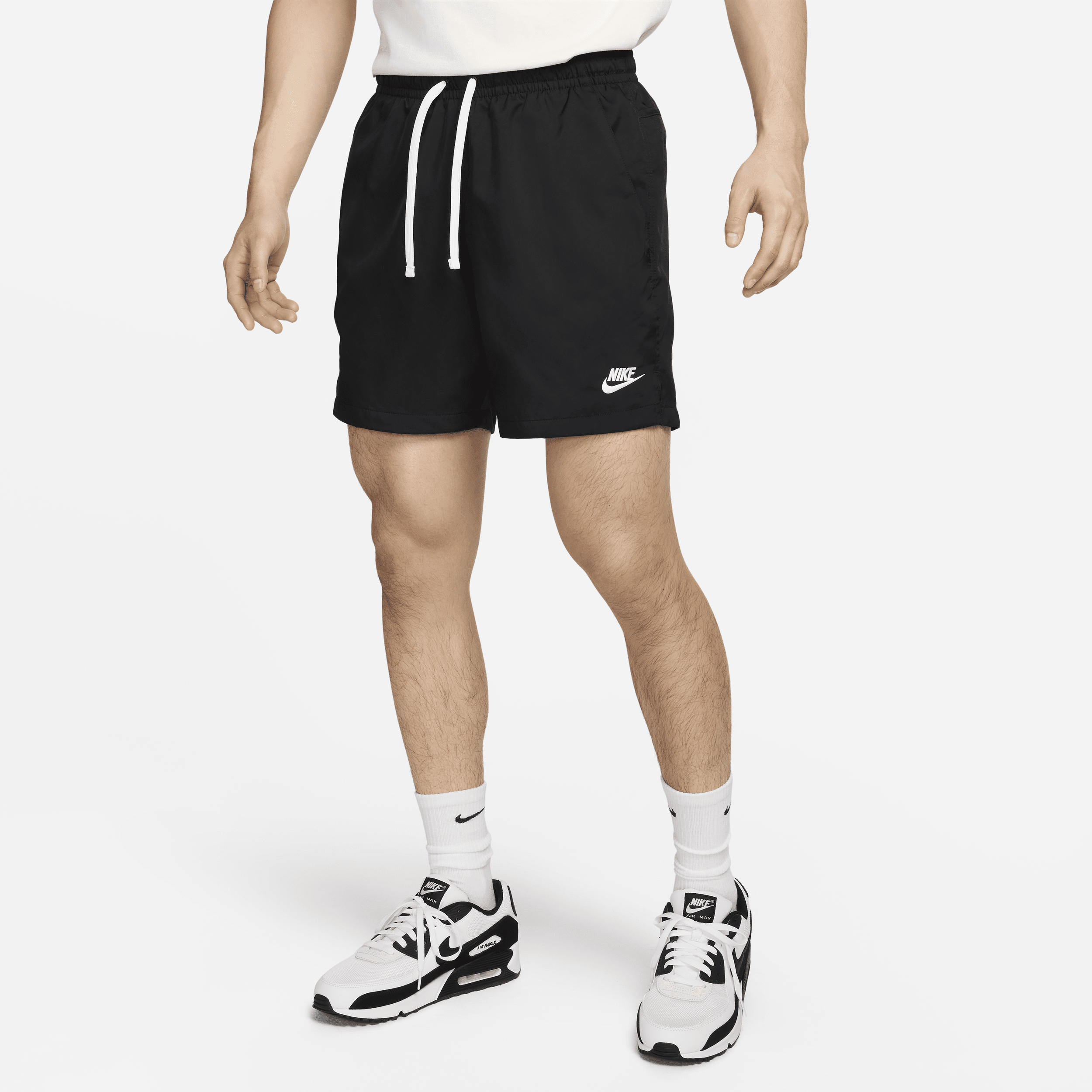 Vævede Nike Sportswear-Flow-shorts til mænd - sort