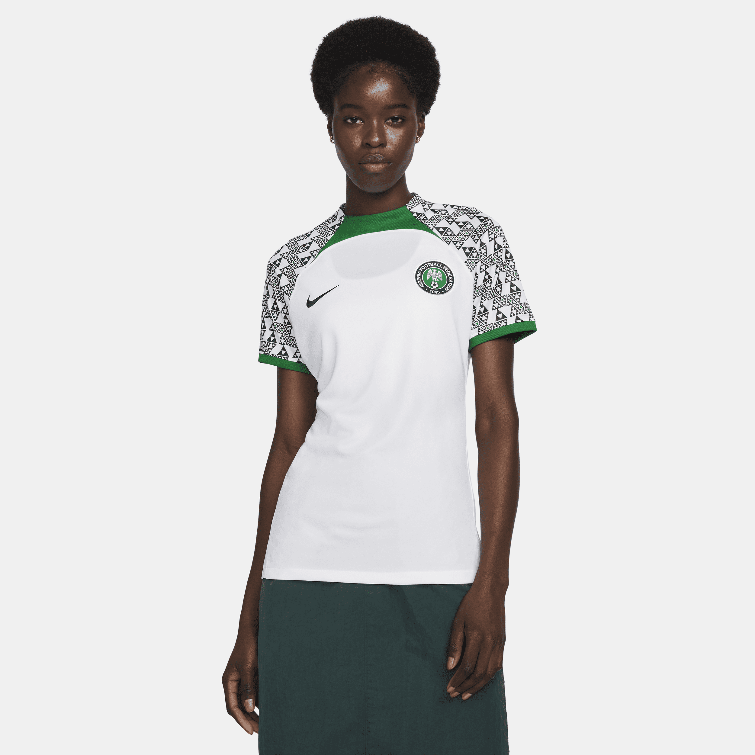 Nigeria 2022/23 Stadium Away Nike Dri-FIT-fodboldtrøje til kvinder - hvid