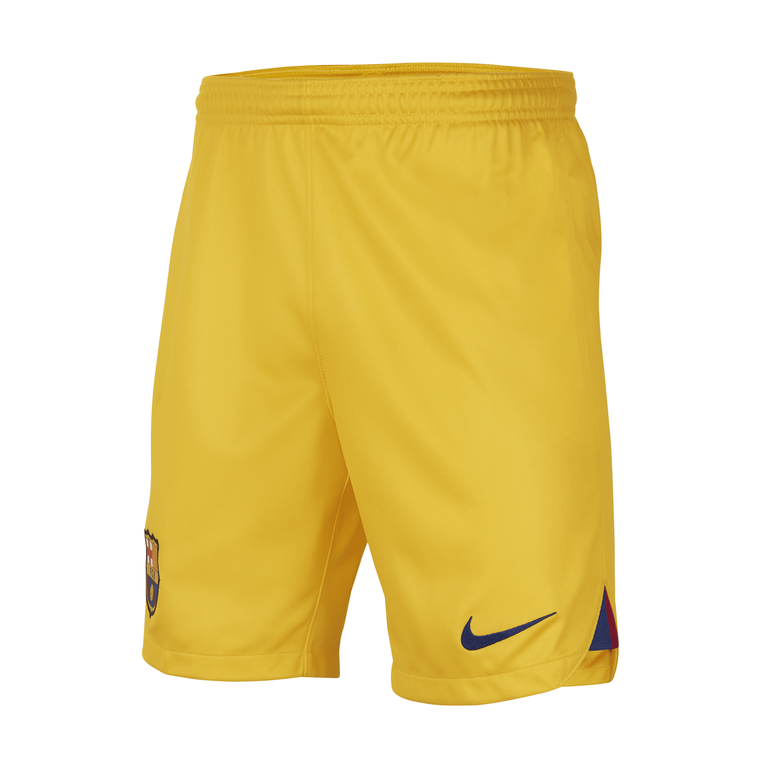 Shorts da calcio Nike Dri-FIT FC Barcelona 2023/24 Stadium per ragazzo/a – Quarta - Giallo