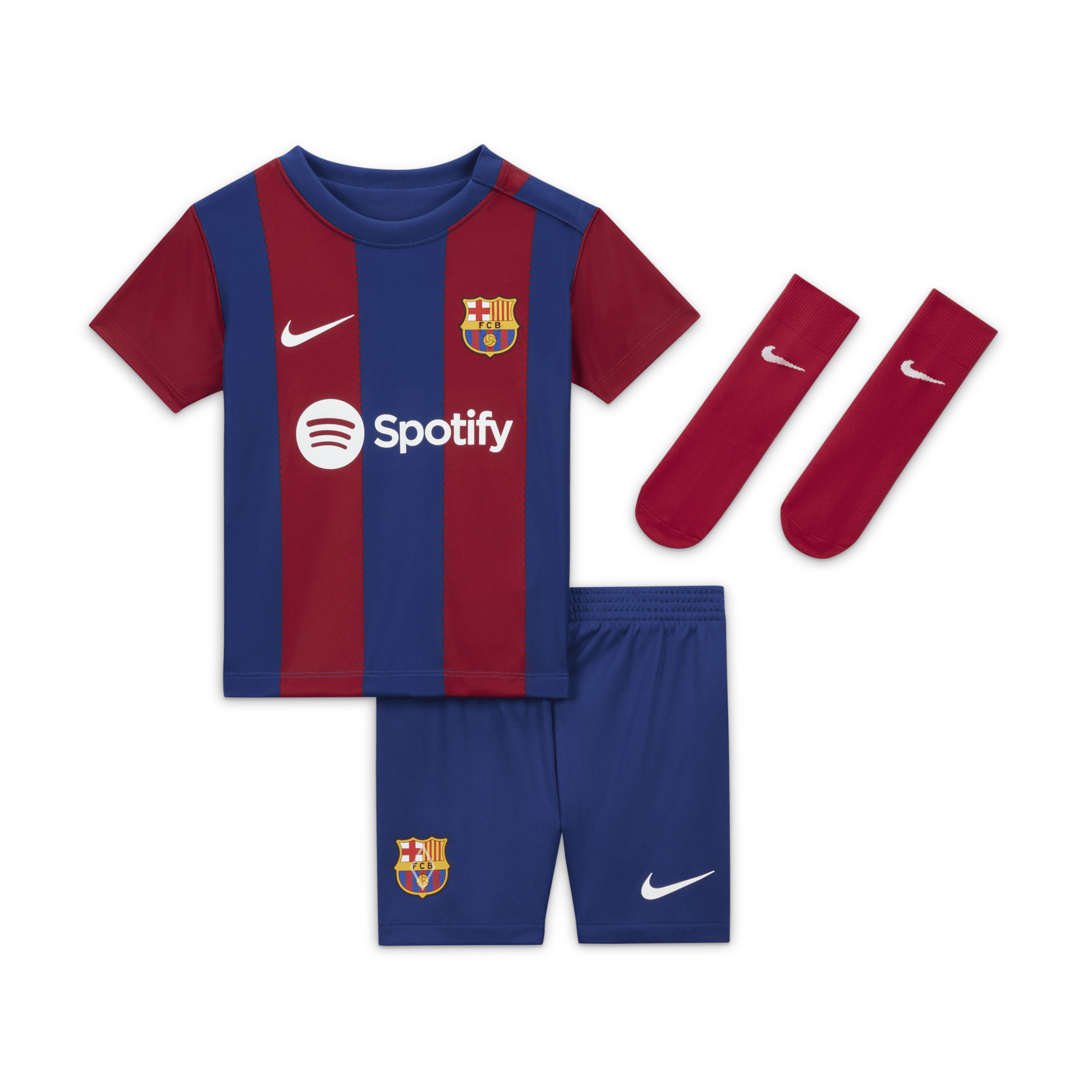 Primera equipación FC Barcelona 2023/24 Equipación de tres piezas Nike Dri-FIT - Bebé e infantil - Azul