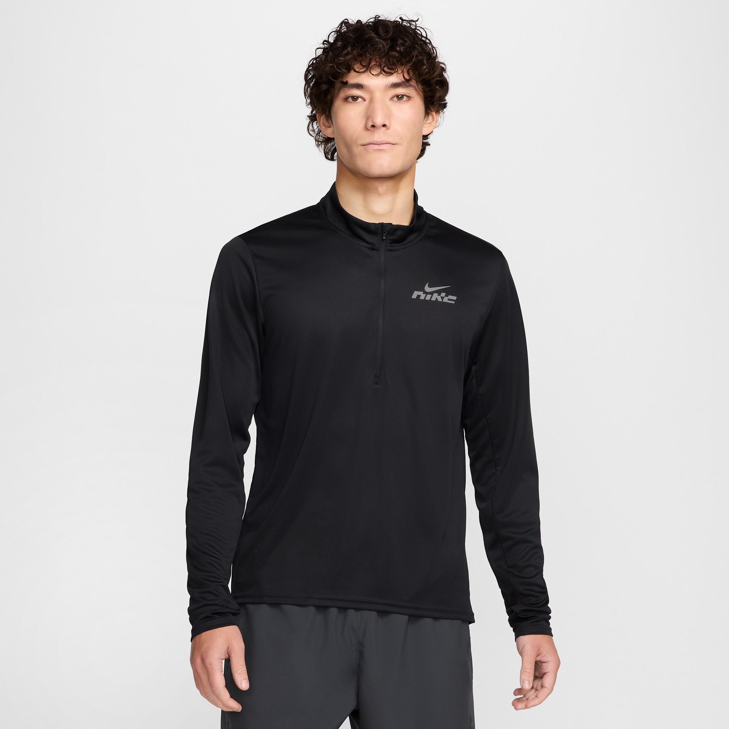 Maglia da running con zip a metà lunghezza Dri-FIT Nike Pacer Flash – Uomo - Nero