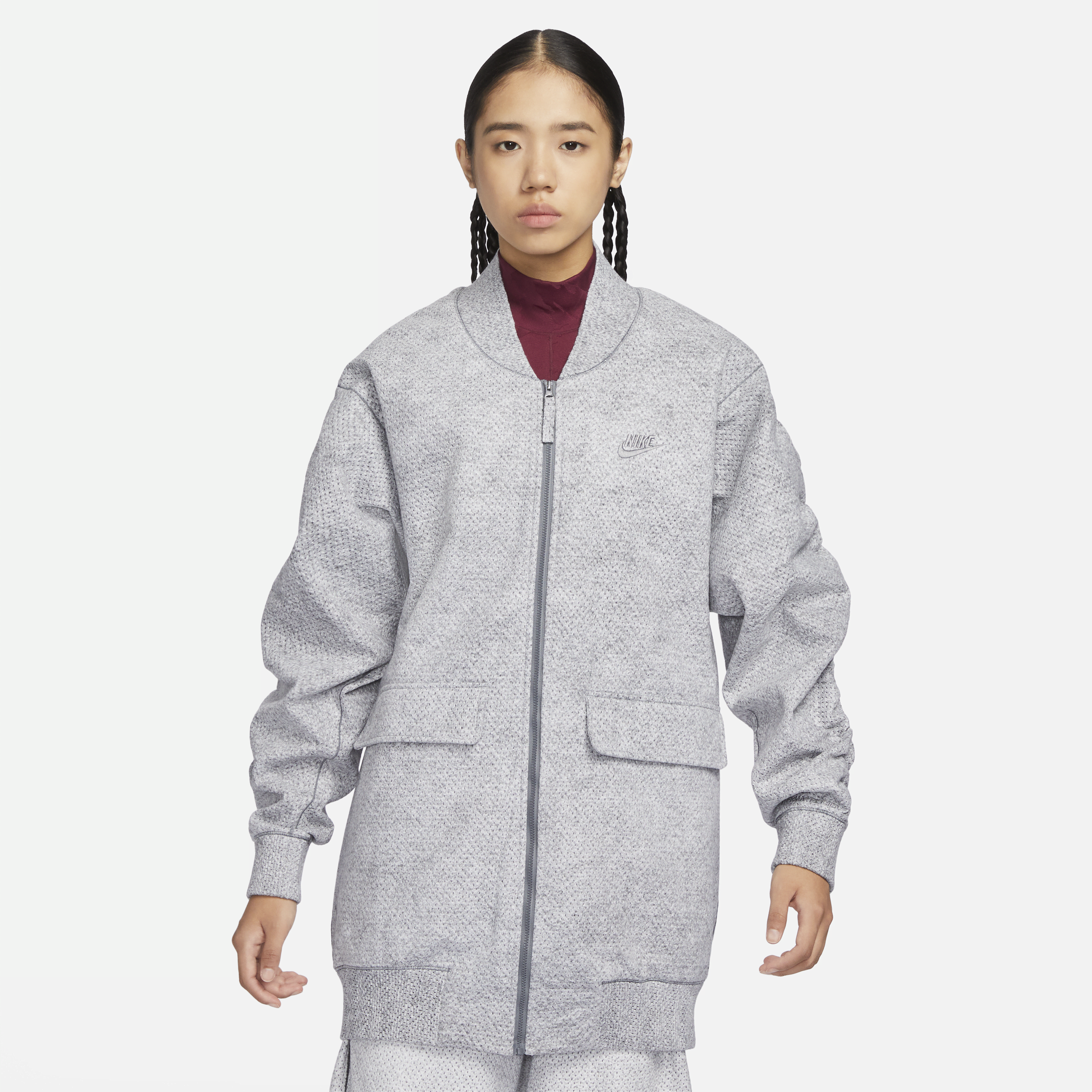 【ナイキ(NIKE)公式ストア】ナイキ フォワード ボンバージャケット ウィメンズジャケット FD5491-077 グレー 【ナイキ(NIKE)公式ストア】ナイキ フォワード ボンバージャケット ウィメンズジャケット FD5491-077 グレー