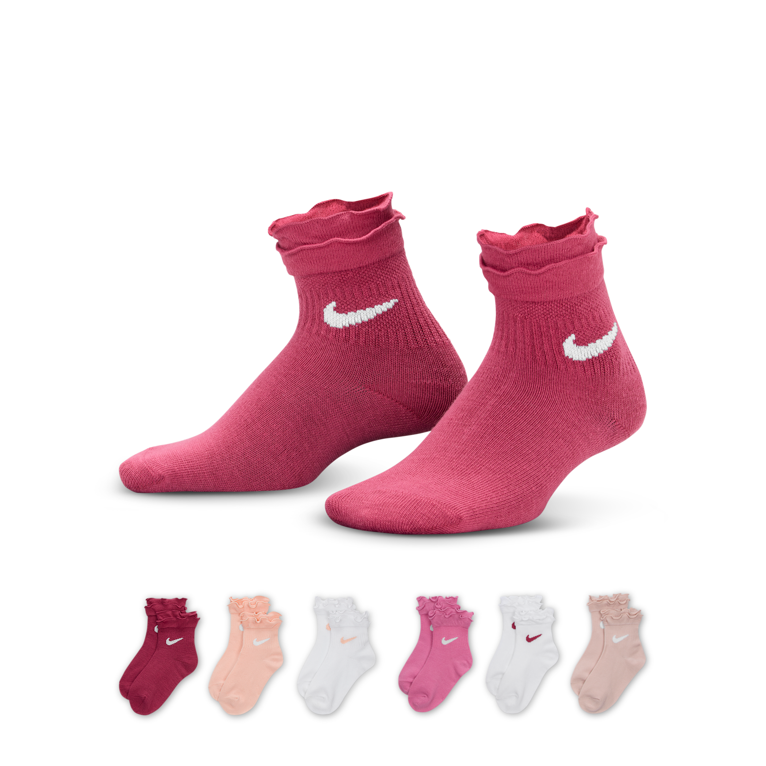 【ナイキ(NIKE)公式ストア】ナイキ リトルキッズ ラッフル アンクル ソックス (6足) HV1612-634 パープル 【ナイキ(NIKE)公式ストア】ナイキ リトルキッズ ラッフル アンクル ソックス (6足) HV1612-634 パープル