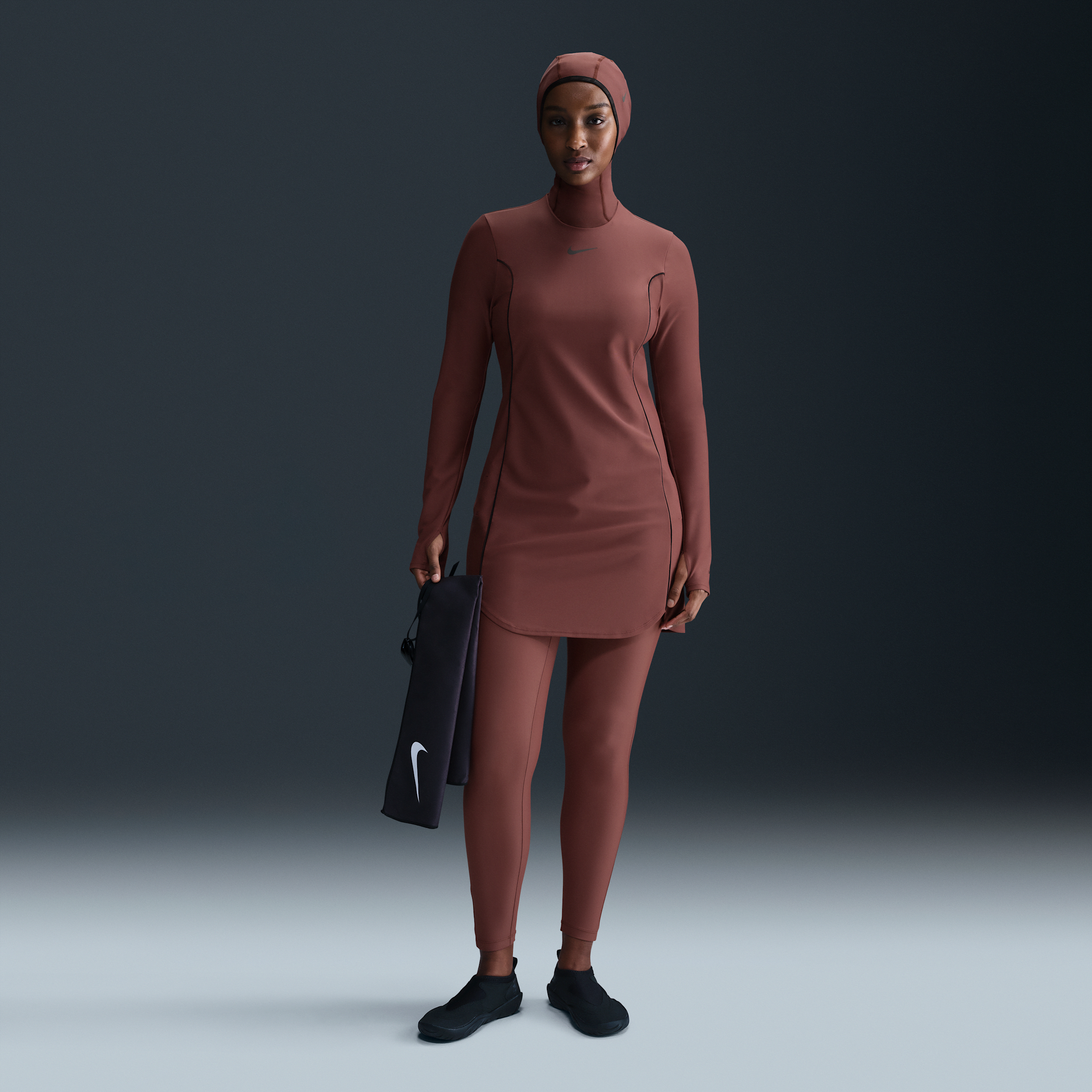 Leggings da nuoto slim Nike Swim Victory – Donna - Marrone