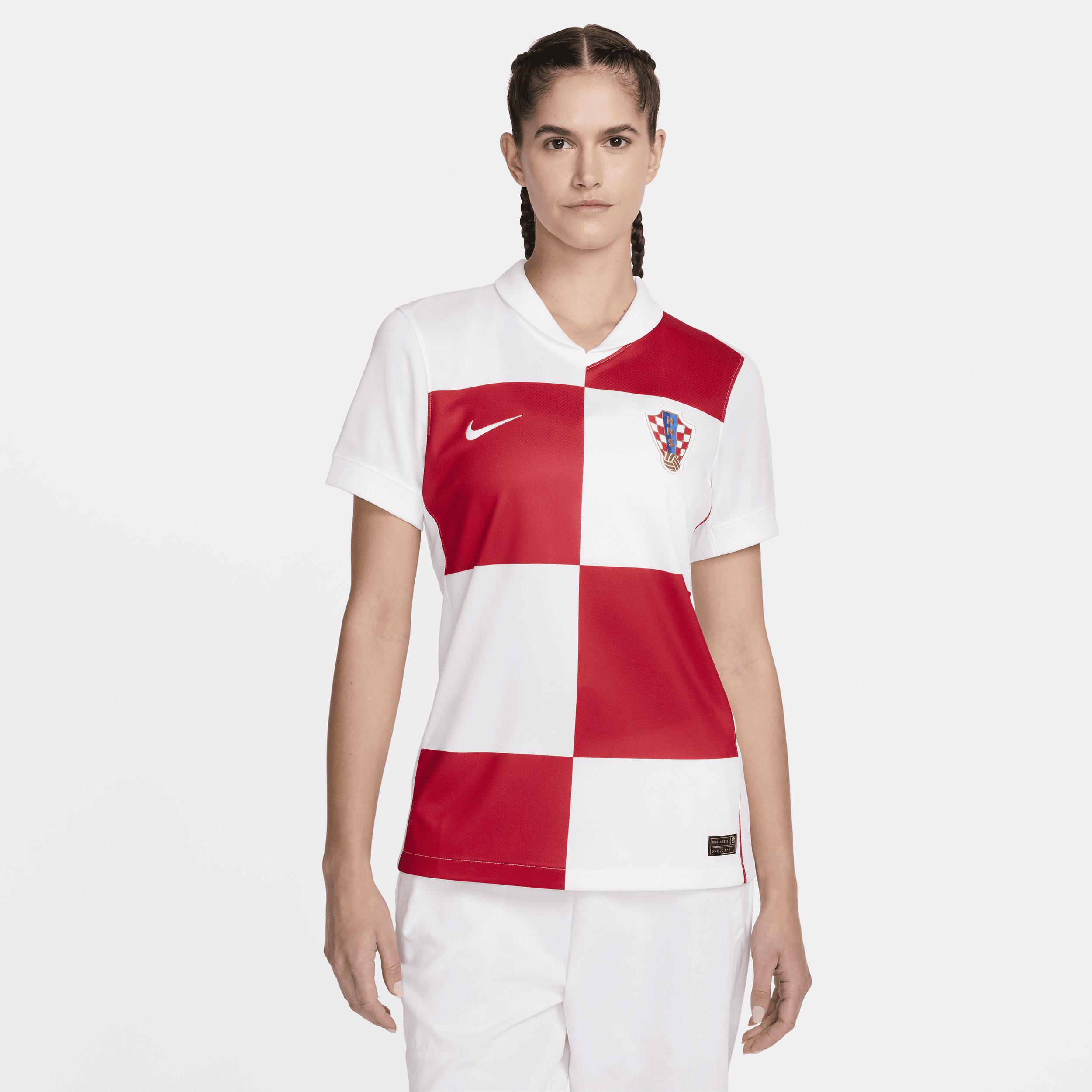Maglia da calcio replica Nike Dri-FIT Croazia 2024/25 Stadium da donna – Home - Bianco