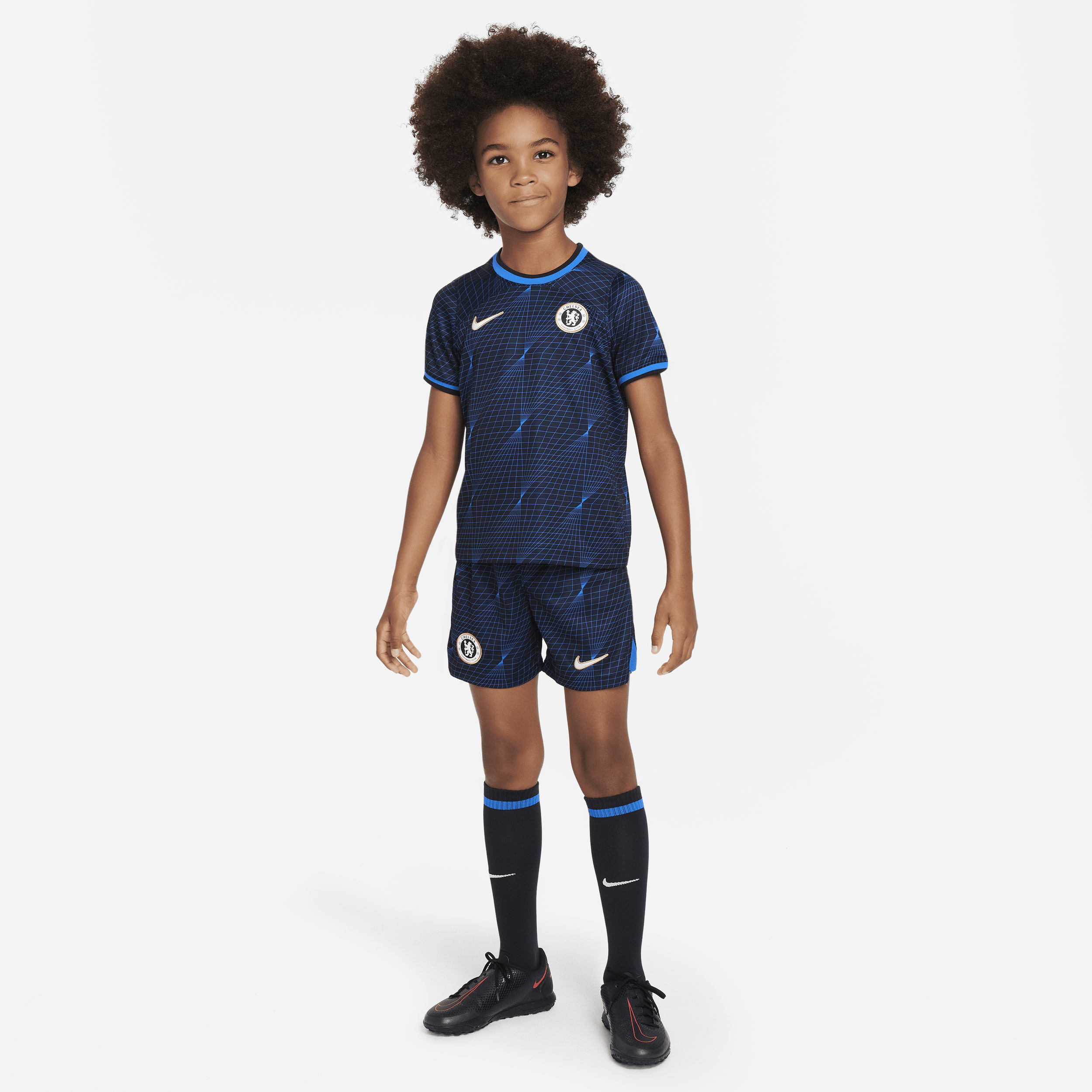 Chelsea FC 2023/24 Uit Nike Dri-FIT Nike driedelig tenue voor kleuters - Blauw