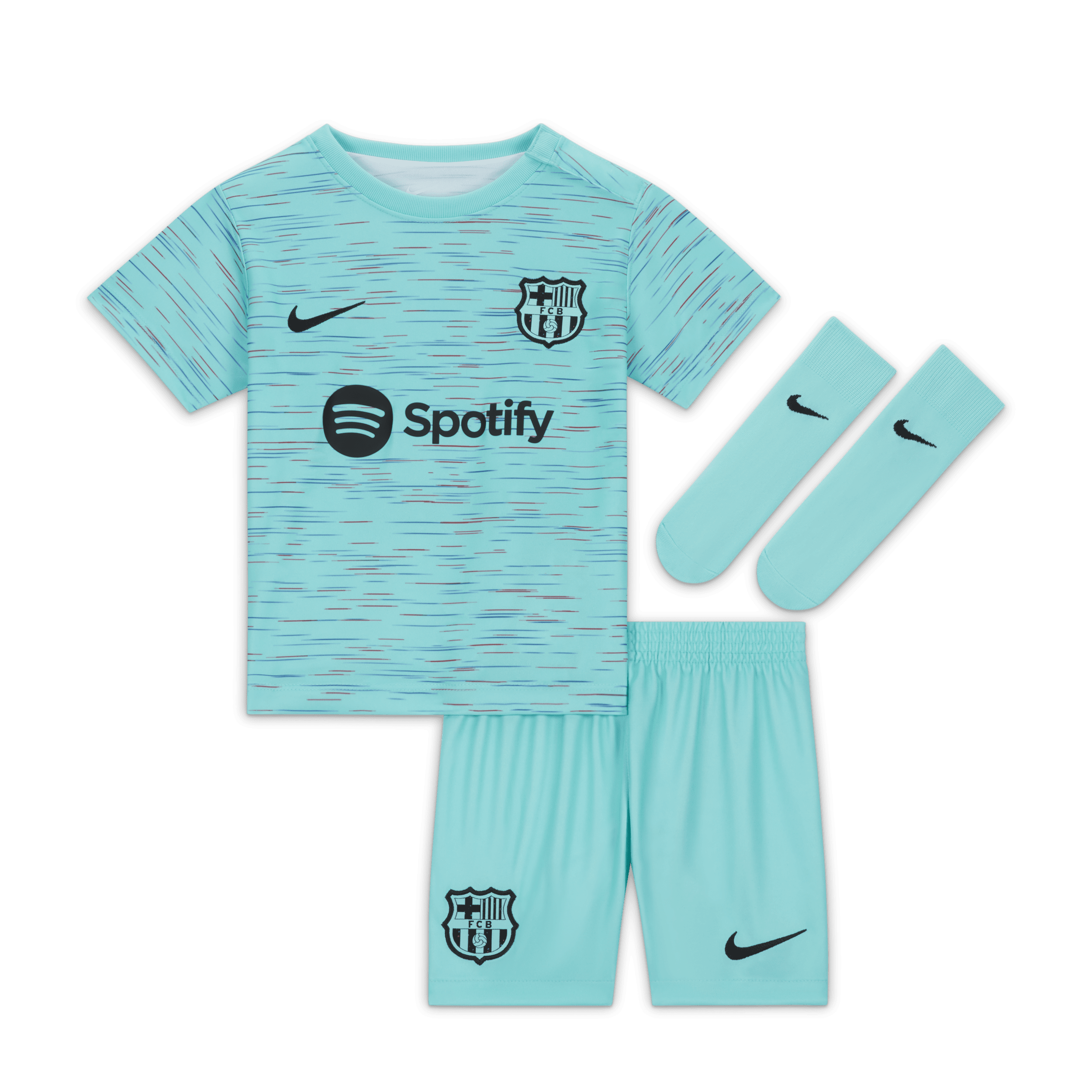 FC Barcelona 2023/24 Derde Nike driedelig voetbaltenue voor baby's/peuters - Blauw
