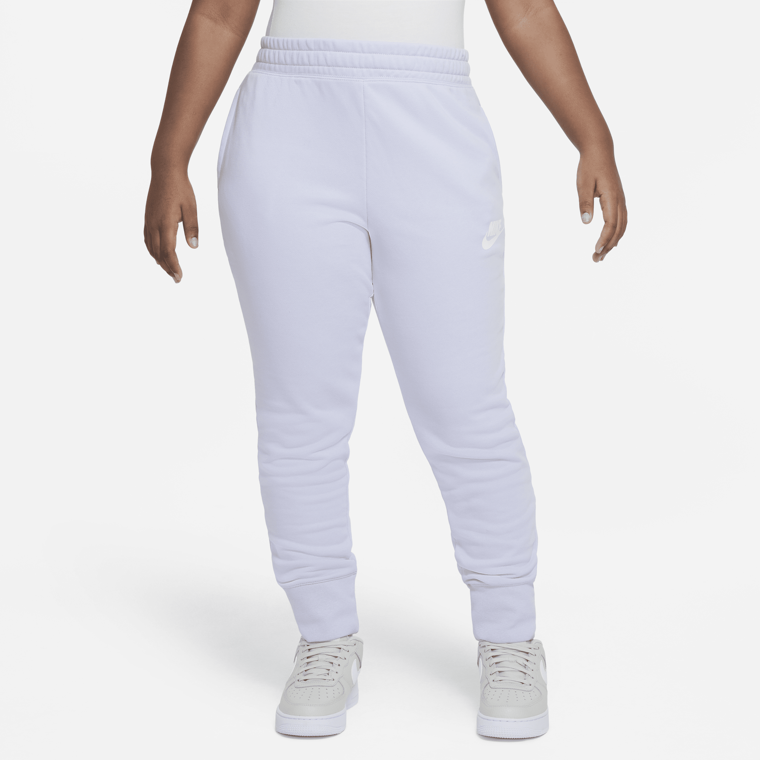 Faconsyede Nike Sportswear Club-bukser i french terry til større børn (piger) (udvidet størrelse) - lilla