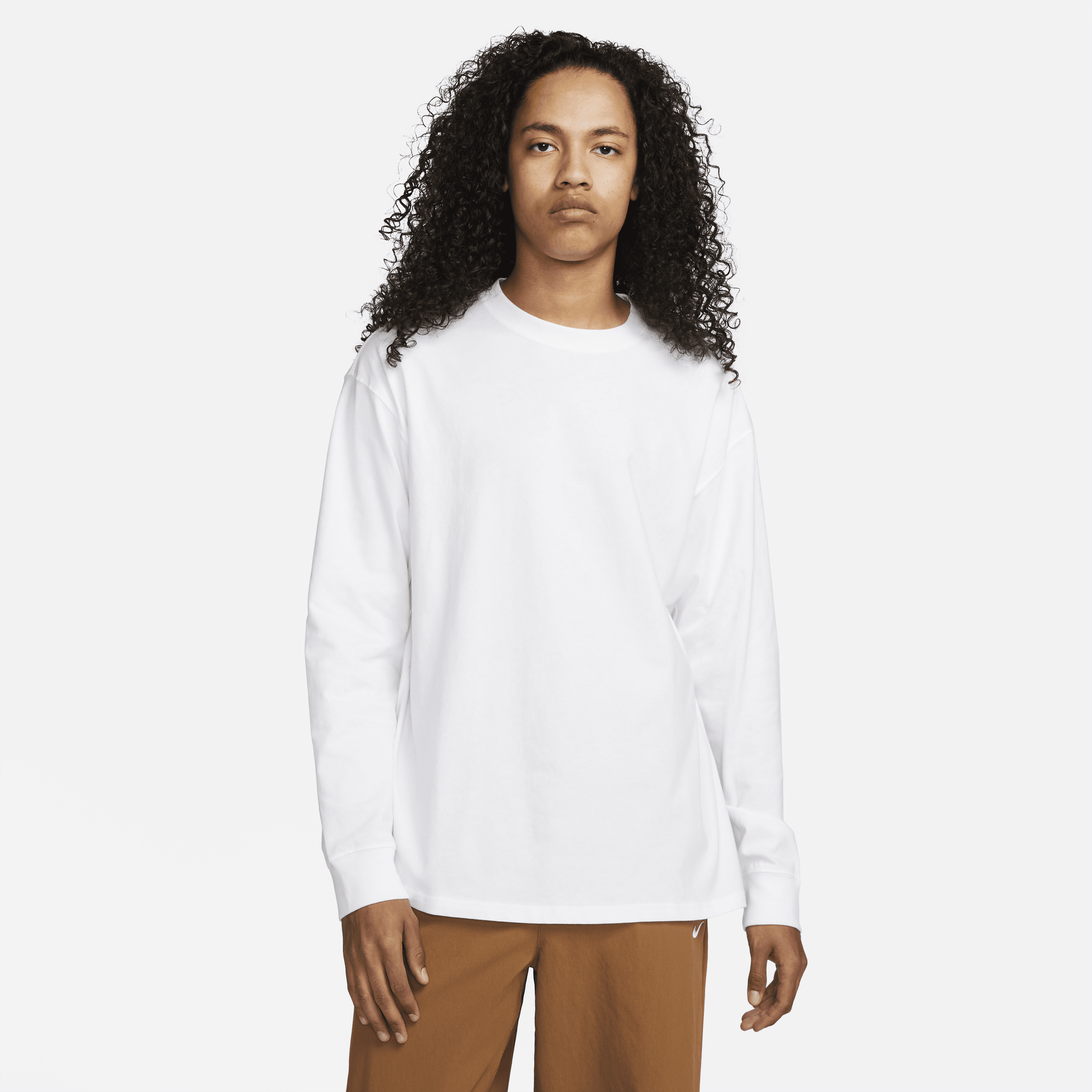 T-shirt da skateboard a manica lunga Nike SB - Bianco