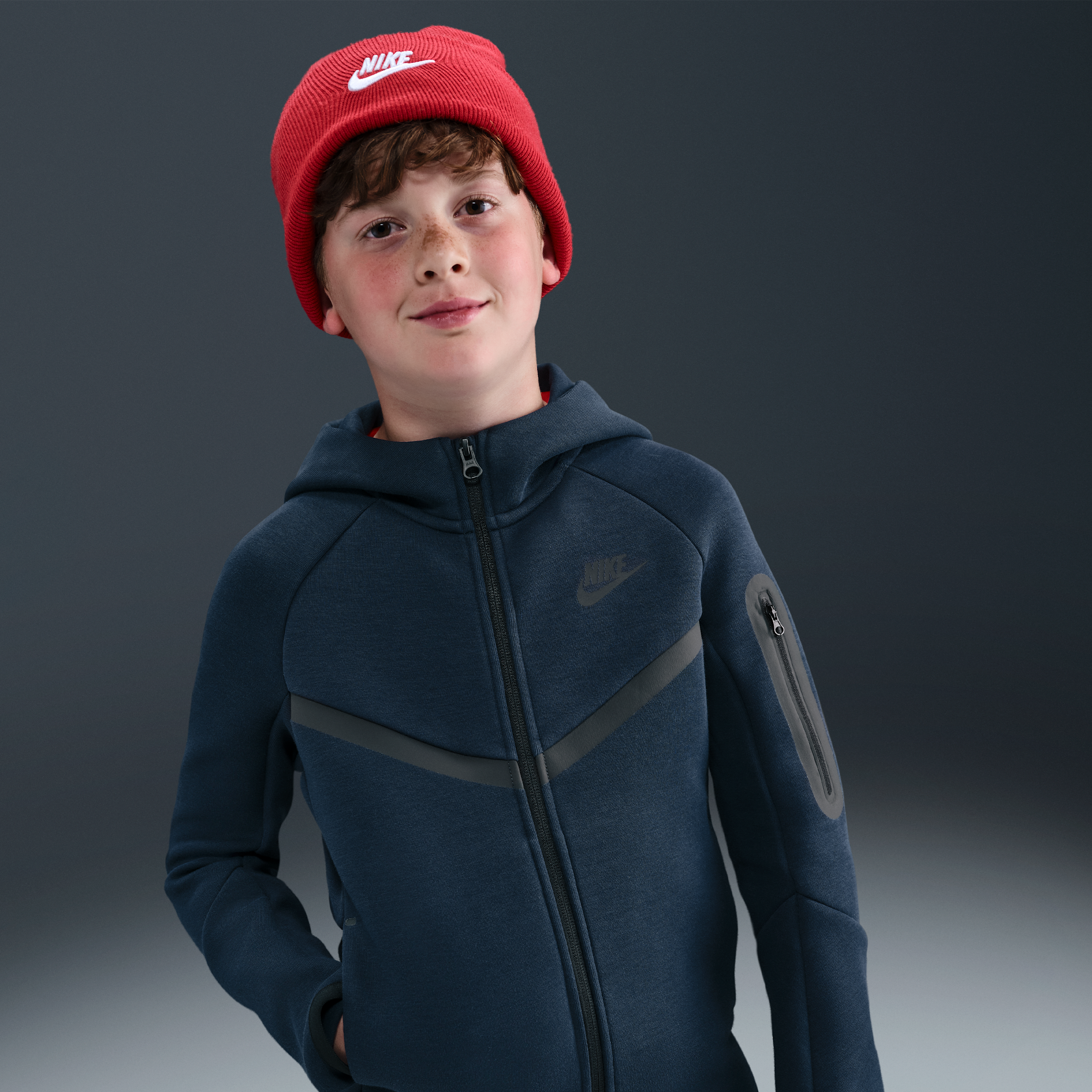 Felpa con cappuccio e zip a tutta lunghezza Nike Tech Fleece - Ragazzo/a - Blu