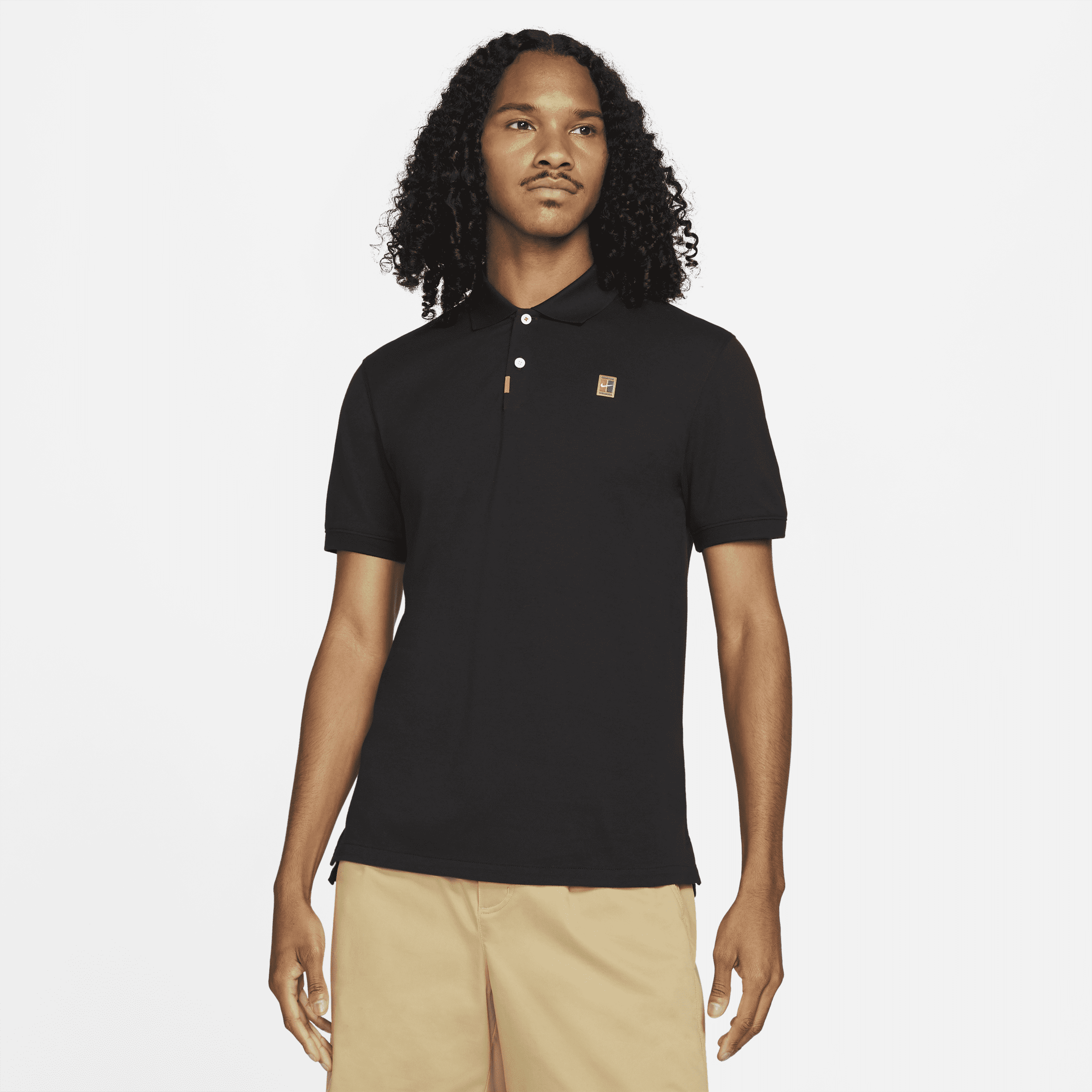The Nike Polo met aansluitende pasvorm voor heren - Zwart