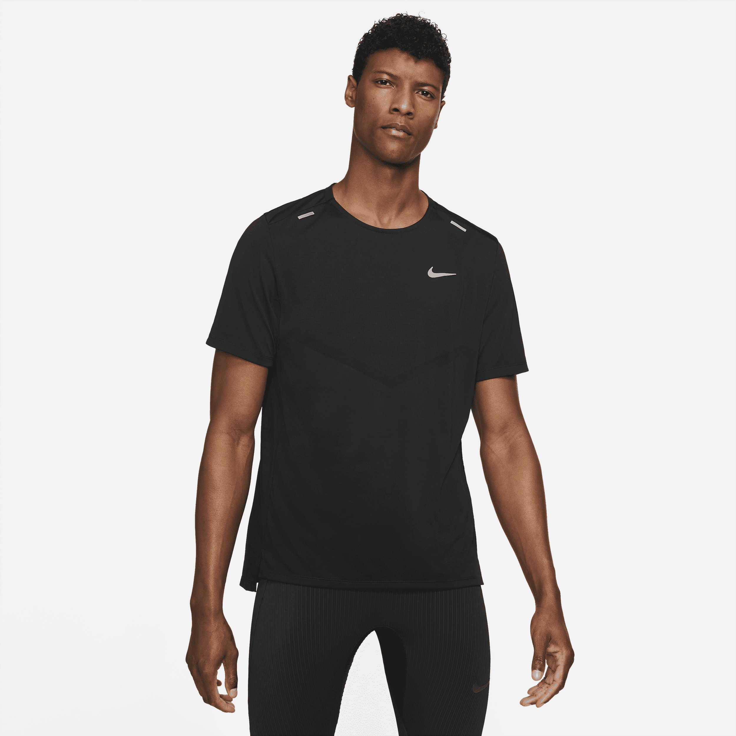 Nike Rise 365 Dri-FIT hardlooptop met korte mouwen voor heren - Zwart