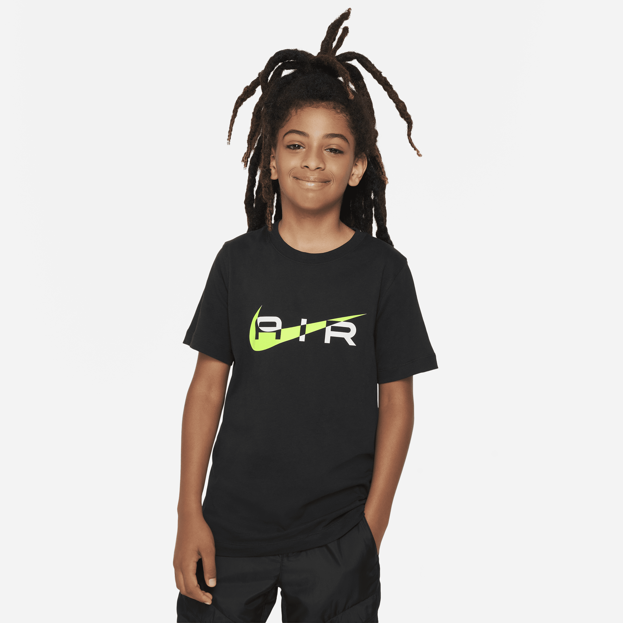 Nike Air-T-shirt til større børn (drenge) - sort