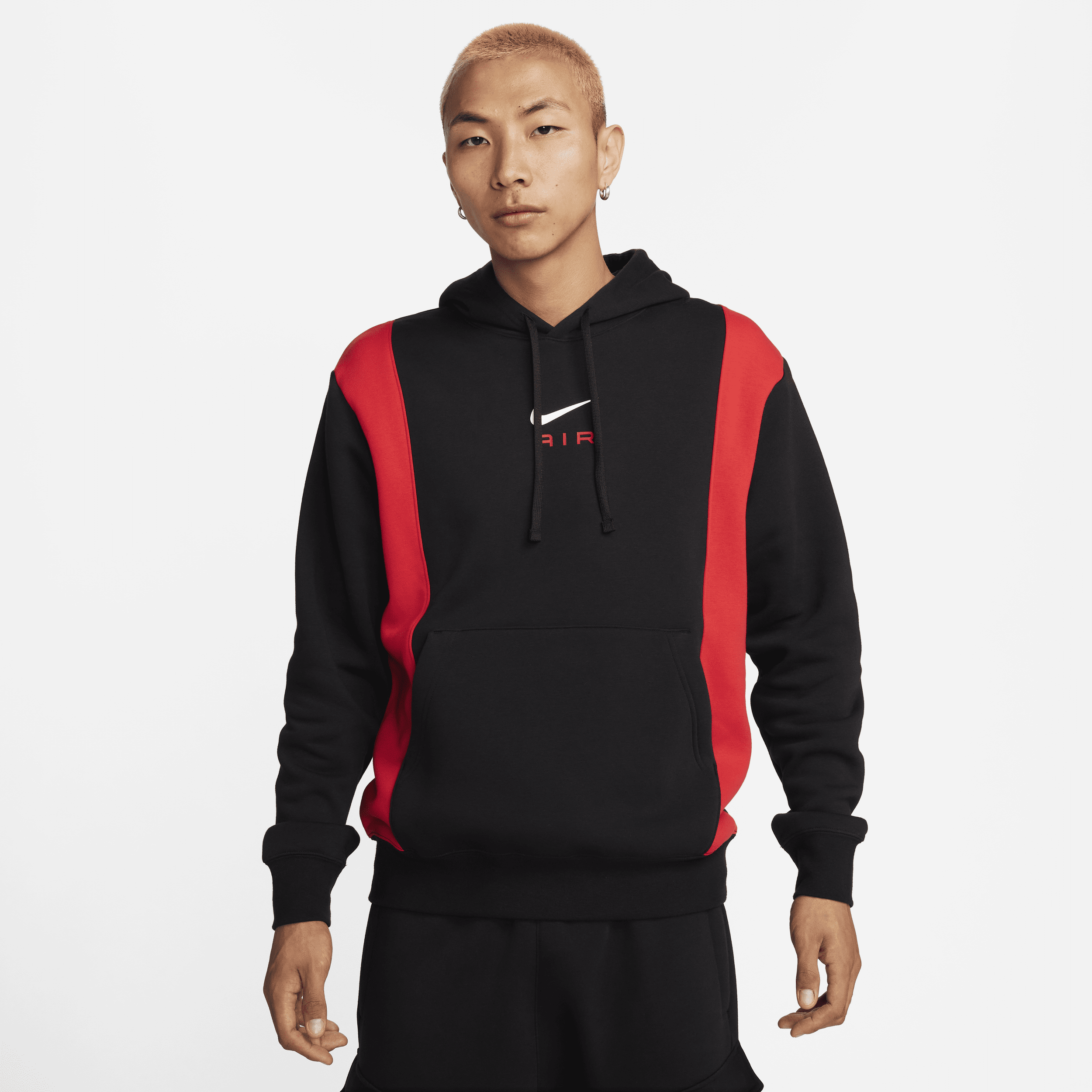 Felpa pullover in fleece con cappuccio Nike Air – Uomo - Nero