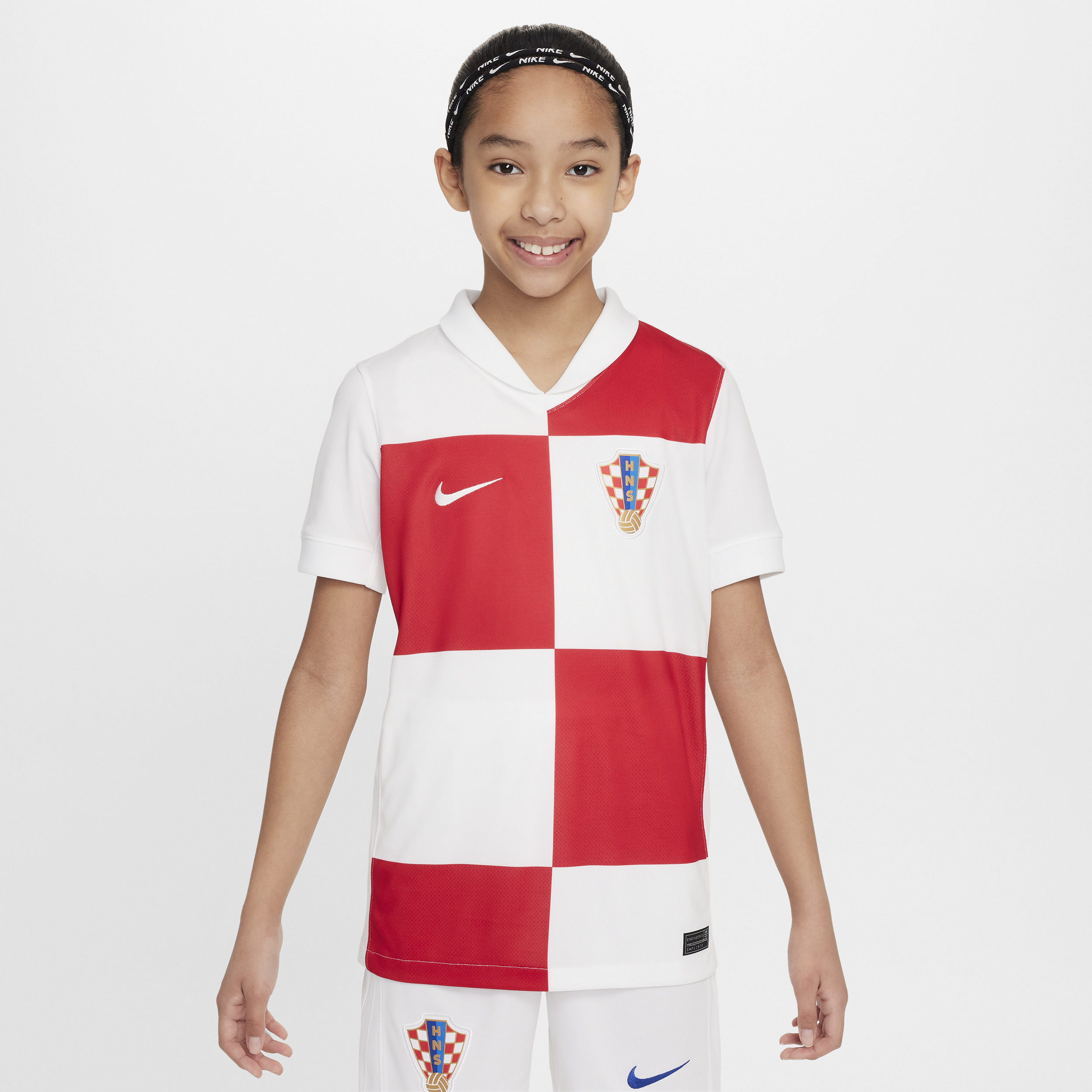 Kroatië 2024/25 Stadium Thuis Nike Dri-FIT replica voetbalshirt voor kids - Wit