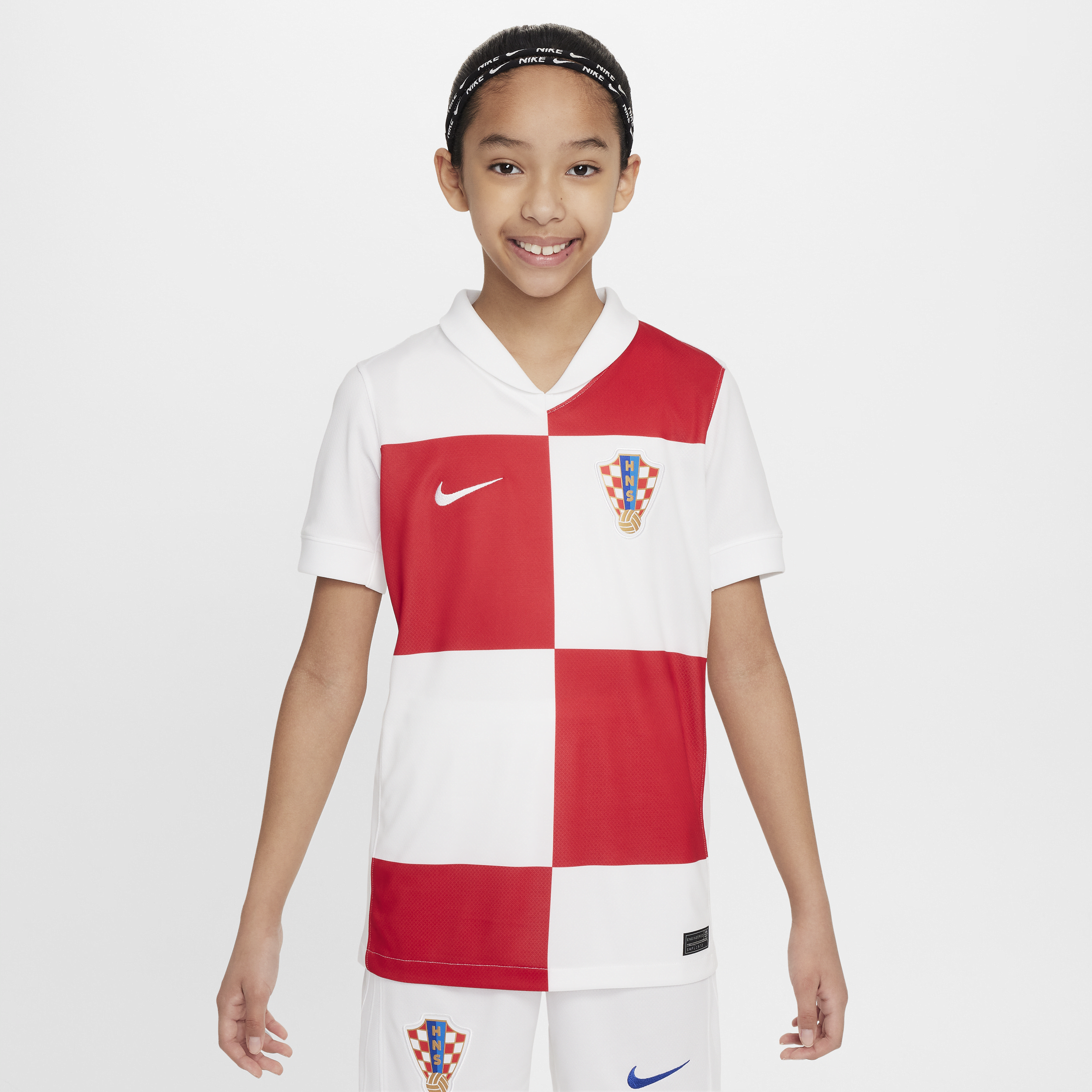 Primera equipación Stadium Croacia 2024/25 Camiseta de fútbol tipo réplica Nike Dri-FIT - Niño/a - Blanco