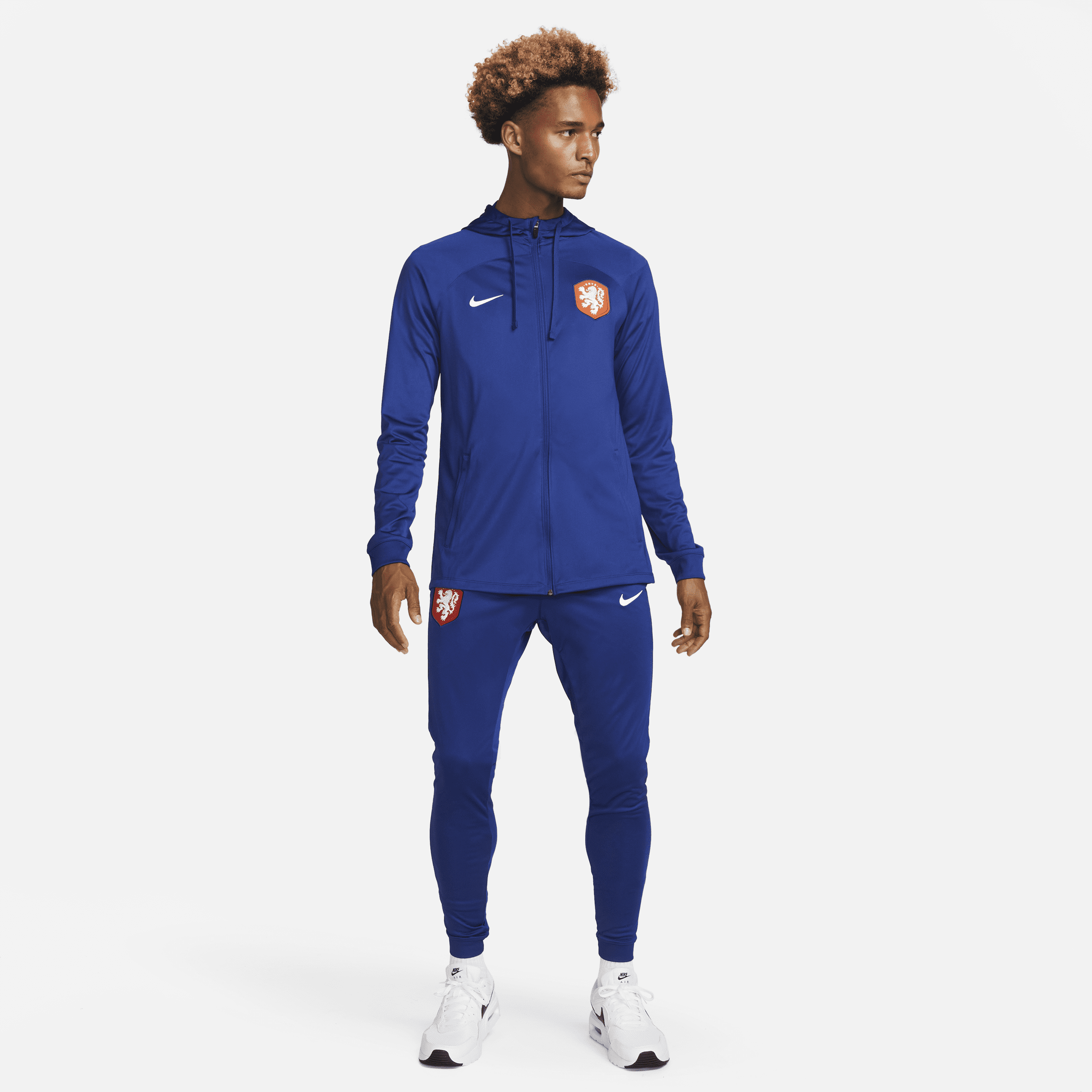 Holland Strike Nike Dri-FIT-fodboldtracksuit med hætte til mænd - blå