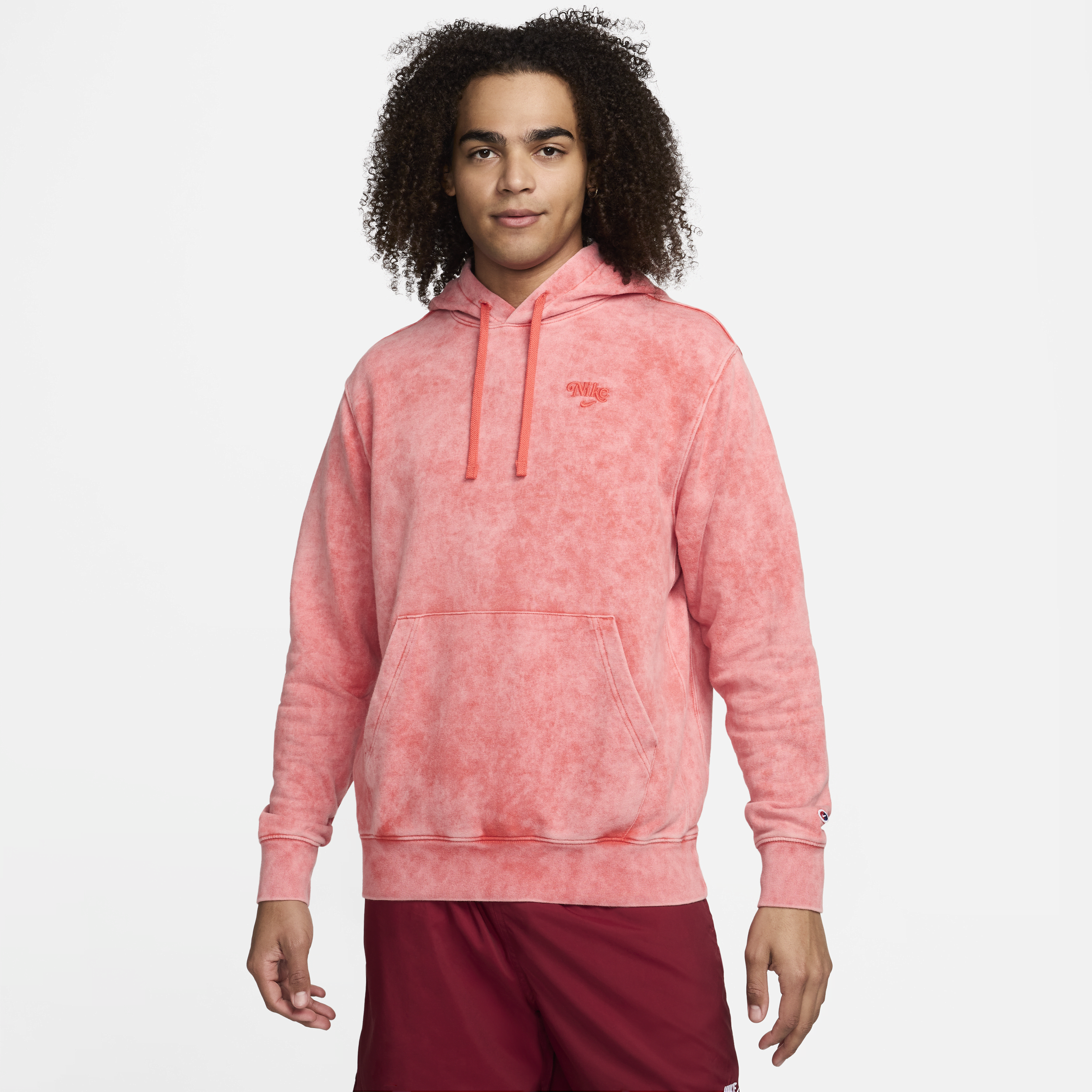 Felpa pullover con cappuccio Nike Sportswear Club Fleece - Uomo - Rosso