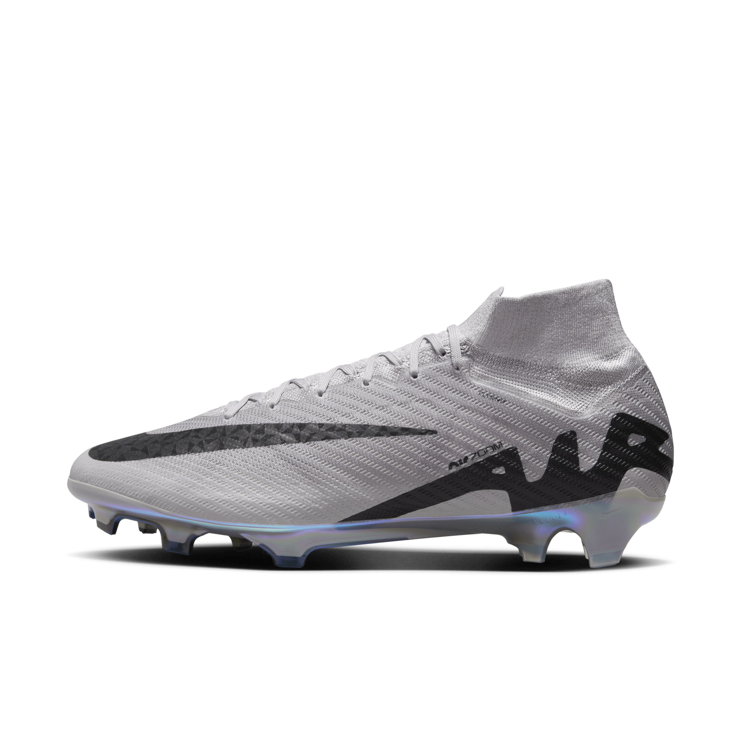Nike Mercurial Superfly 9 Elite high-top voetbalschoenen (stevige ondergrond) - Grijs