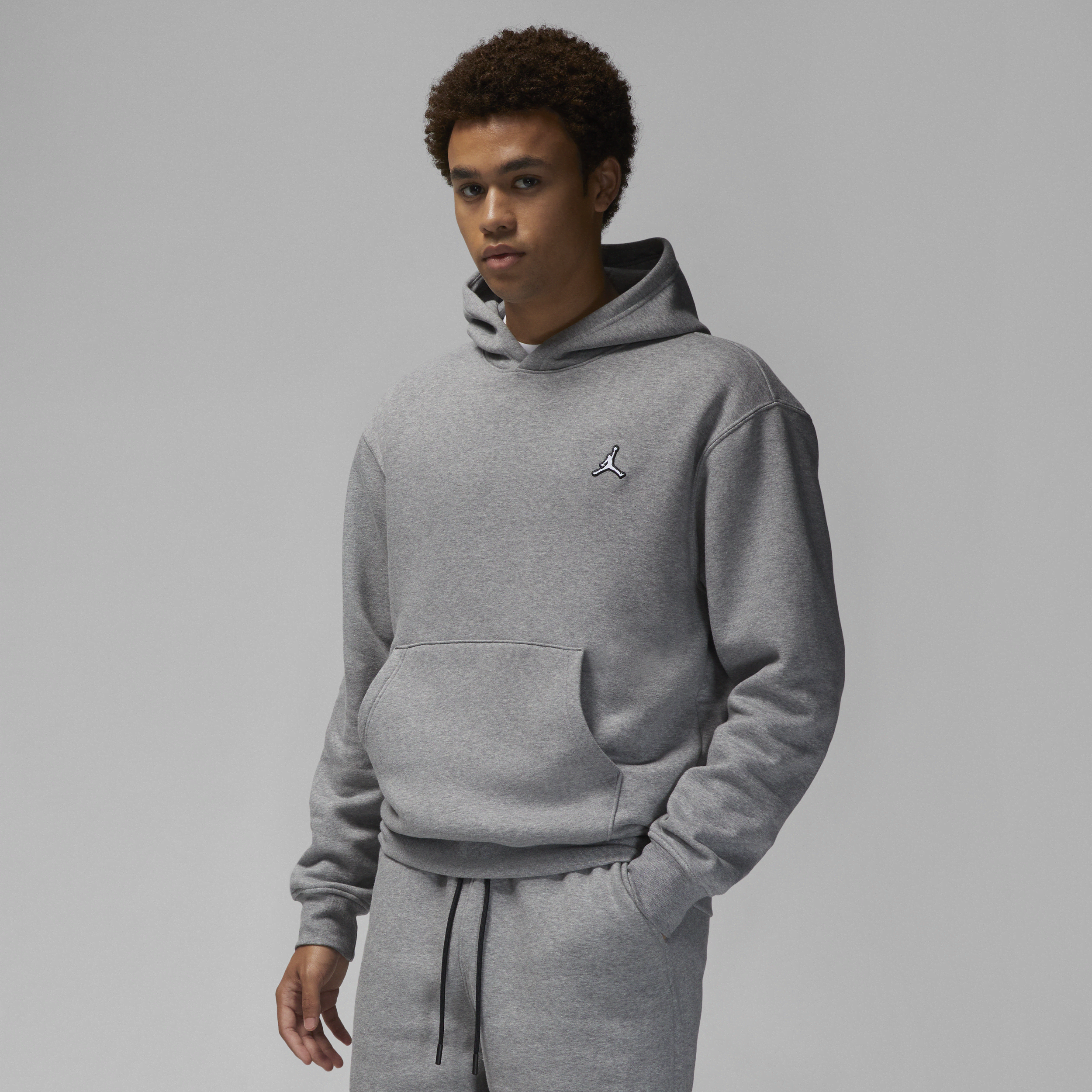 Nike Felpa pullover con cappuccio Jordan Brooklyn Fleece – Uomo - Grigio