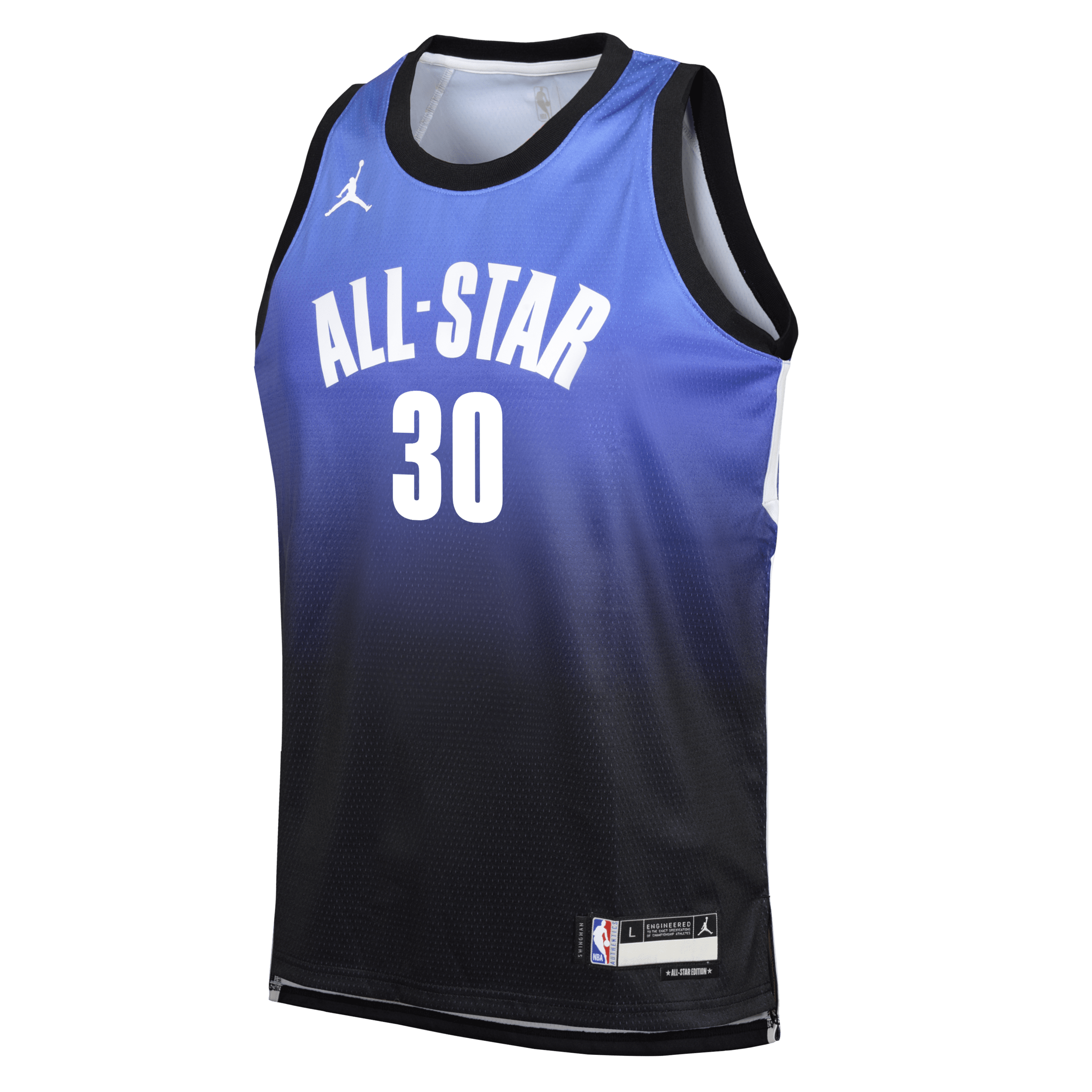 Nike Stephen Curry Golden State Warriors 2023 All-Star Edition Jordan Dri-FIT NBA Swingman-trøje til større børn (drenge) - blå