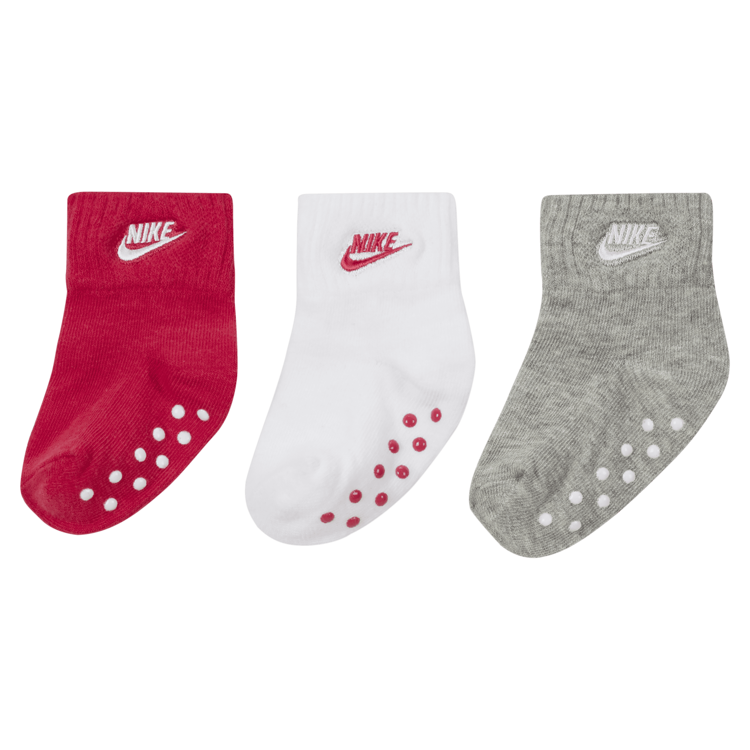 Nike Enkelsokken met anti-slip voor baby's (3 paar) (6-12M) - Roze