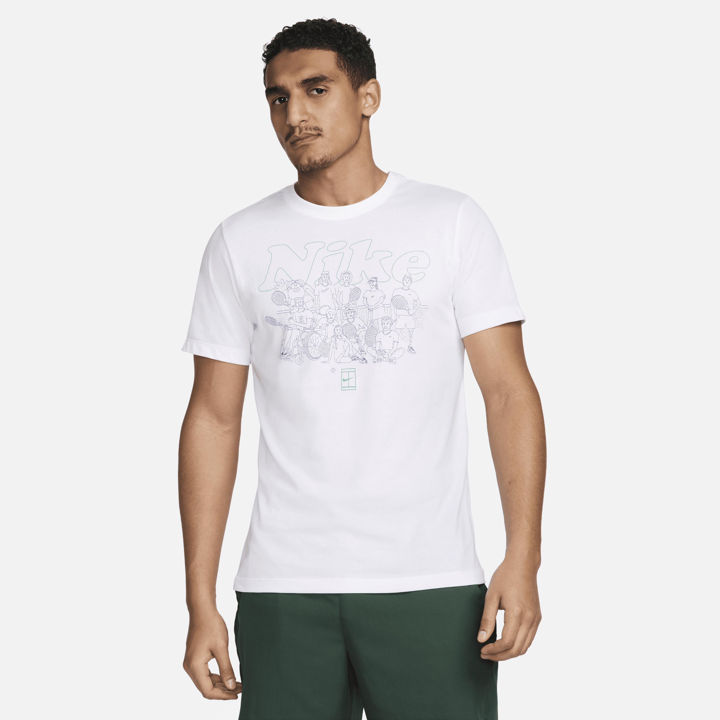 NikeCourt Dri-FIT tennis-T-shirt til mænd - hvid