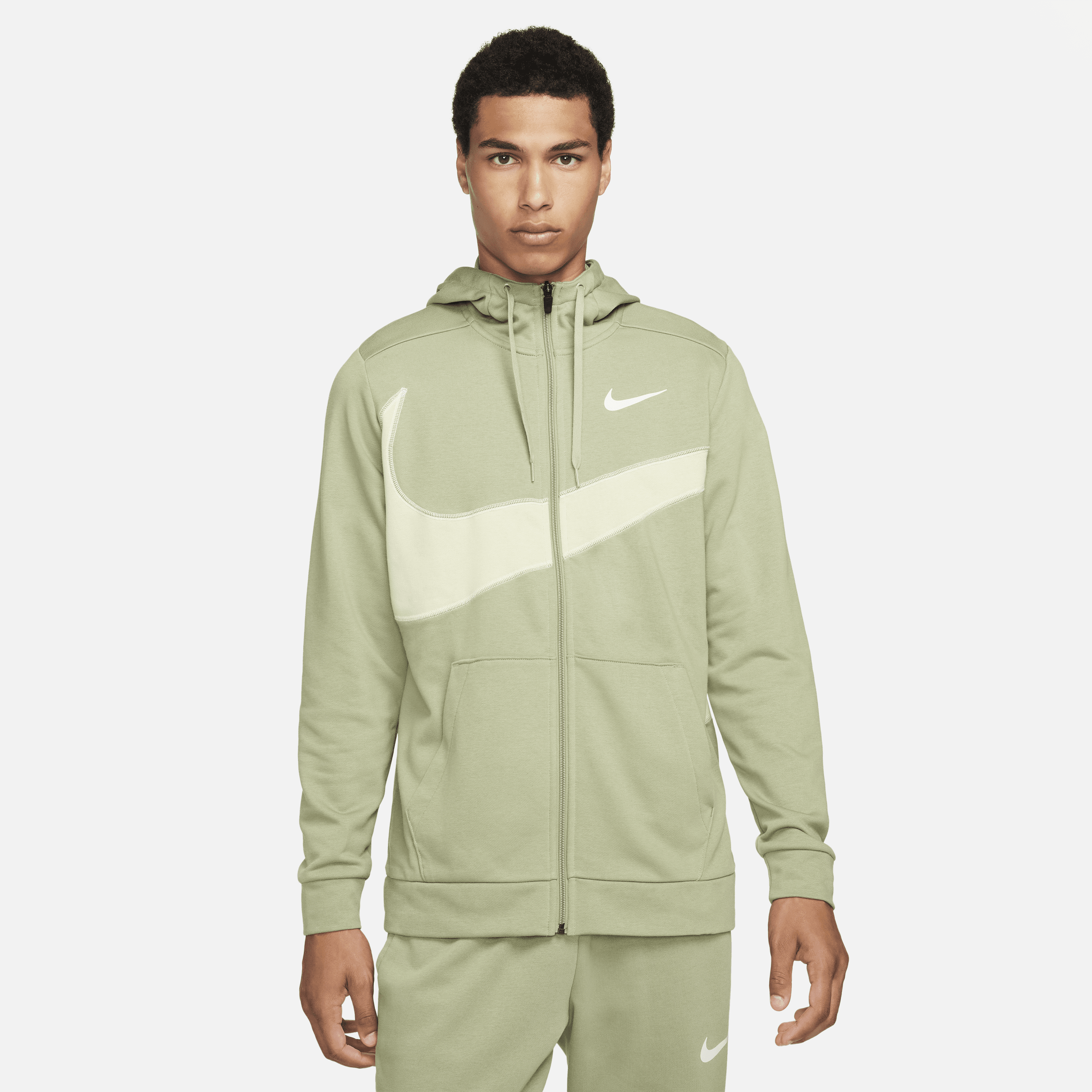 Nike Dri-FIT Sudadera con capucha de fitness de tejido Fleece con cremallera completa - Hombre - Verde