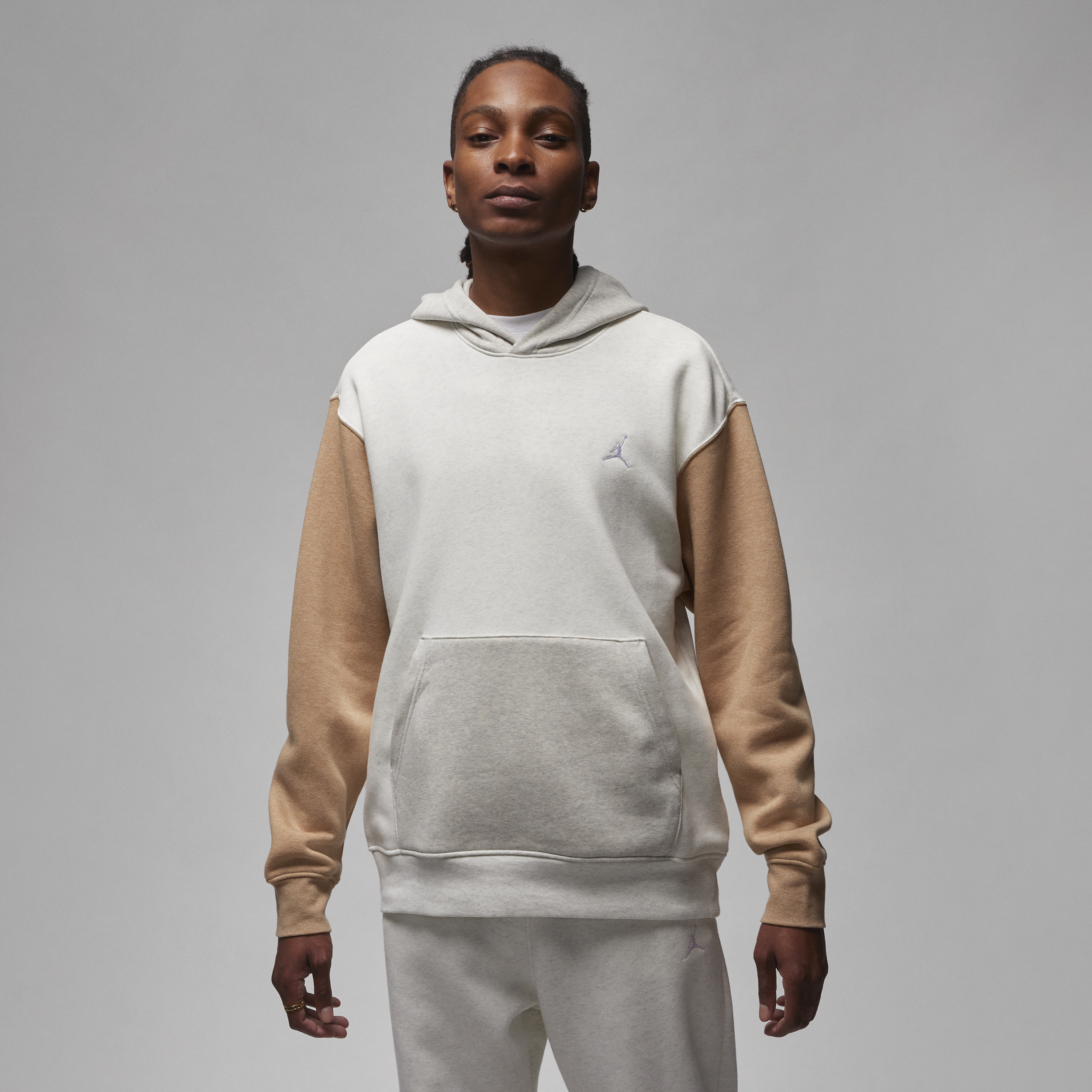 Jordan Brooklyn Fleece-pullover-hættetrøje med print til mænd - hvid